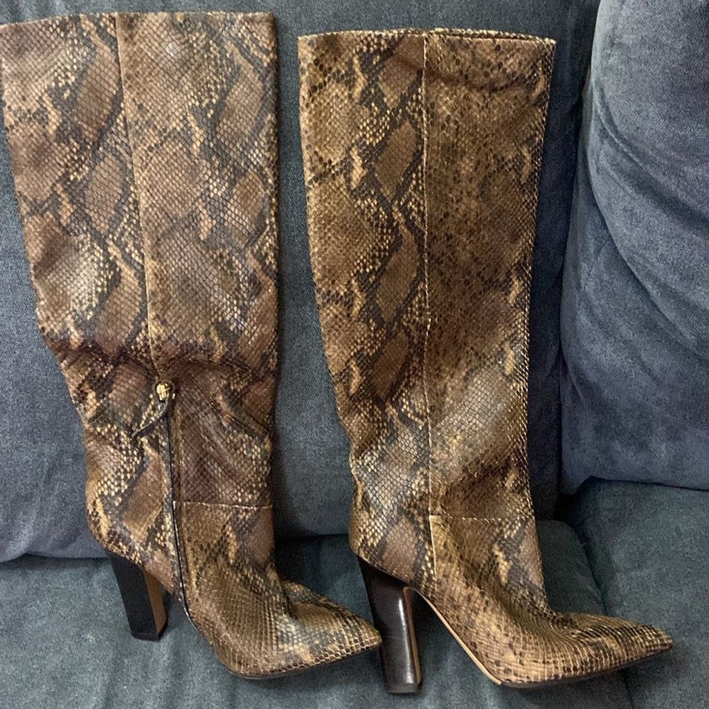 Michael Kors M. Gemi Snakeskin Knee High Boots Size US 11 / IT 41 - 2 Thumbnail
