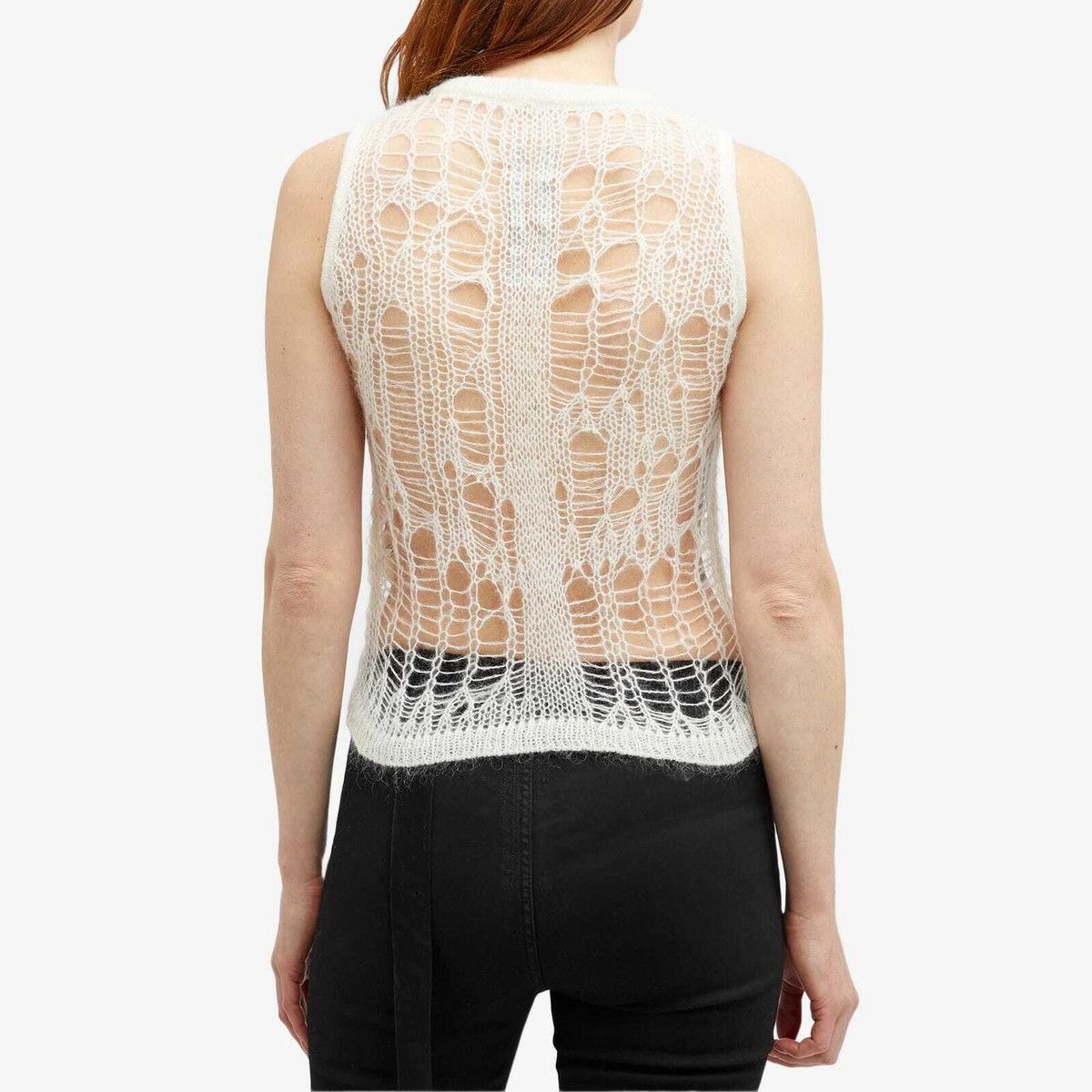 Rick Owens o1y0126 Sleeveless Sweater in Cream Size M / US 6-8 / IT 42-44 - 3 Thumbnail