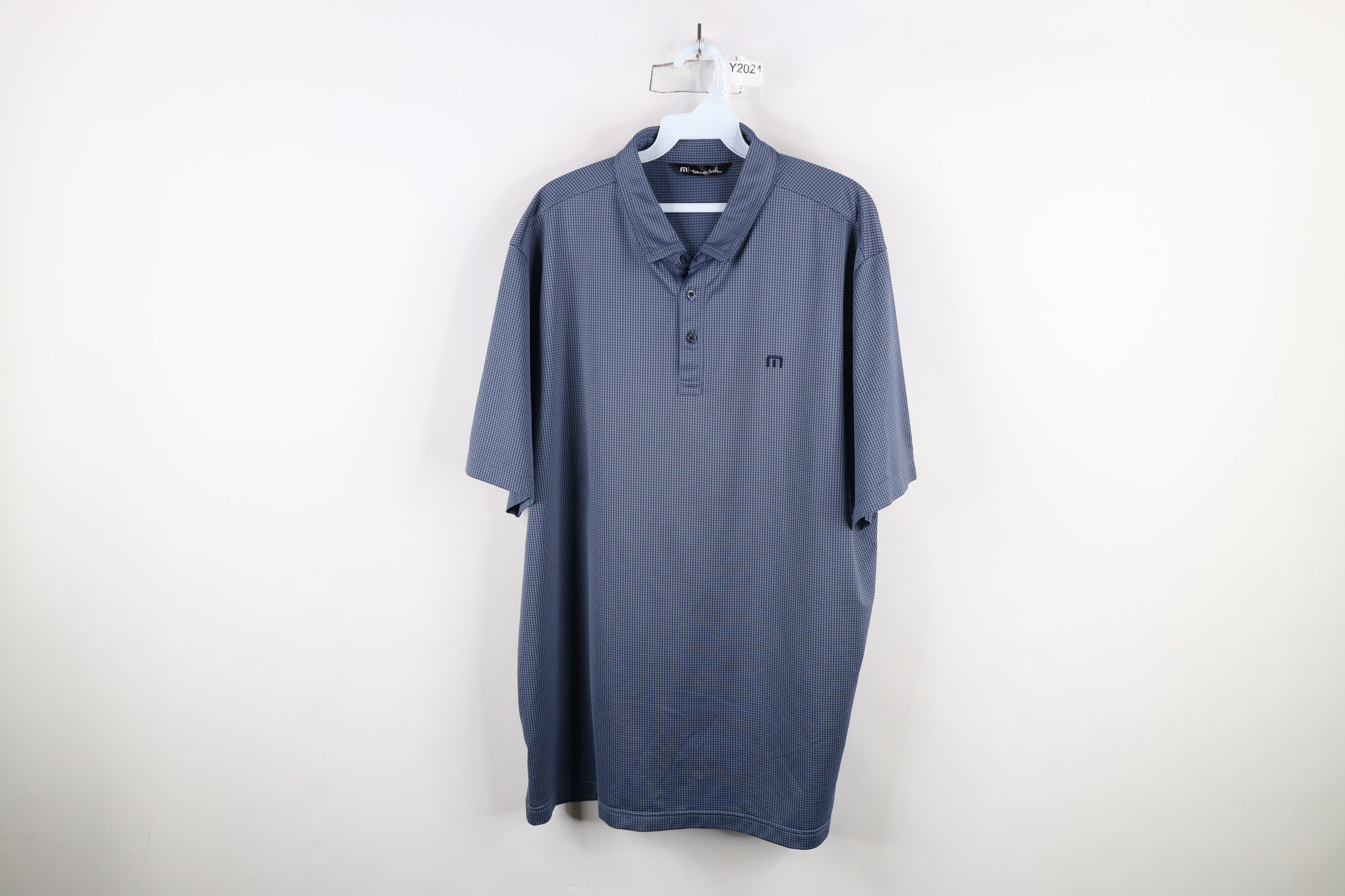 TravisMathew × Vintage Travis Mathew Plaid Stretch Collared Golf Polo Shirt Blue Size US XL / EU 56 / 4 - 1 Thumbnail