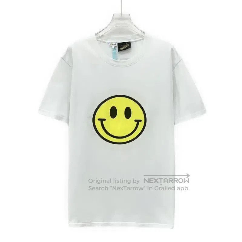 Loewe Loewe White Smiley Face T-Shirt . Size L / US 10 / IT 46 - 1 Thumbnail