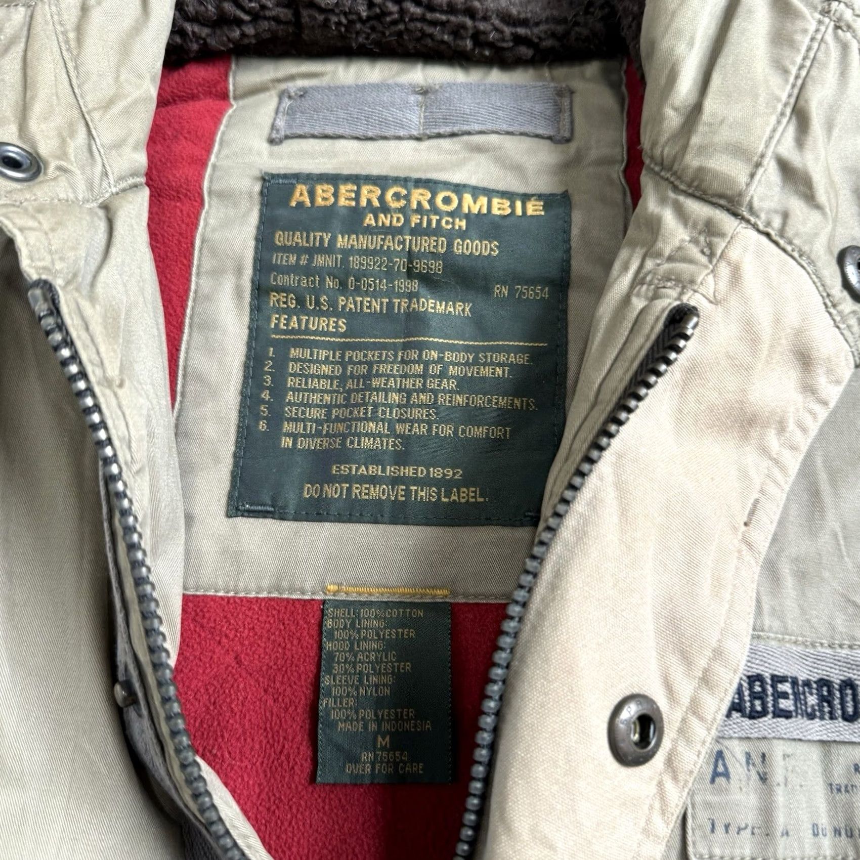 Abercrombie & Fitch Vintage Abercrombie & Fitch Parka Jacket M Lined Hooded Heavyweight Military Size US M / EU 48-50 / 2 - 4 Thumbnail