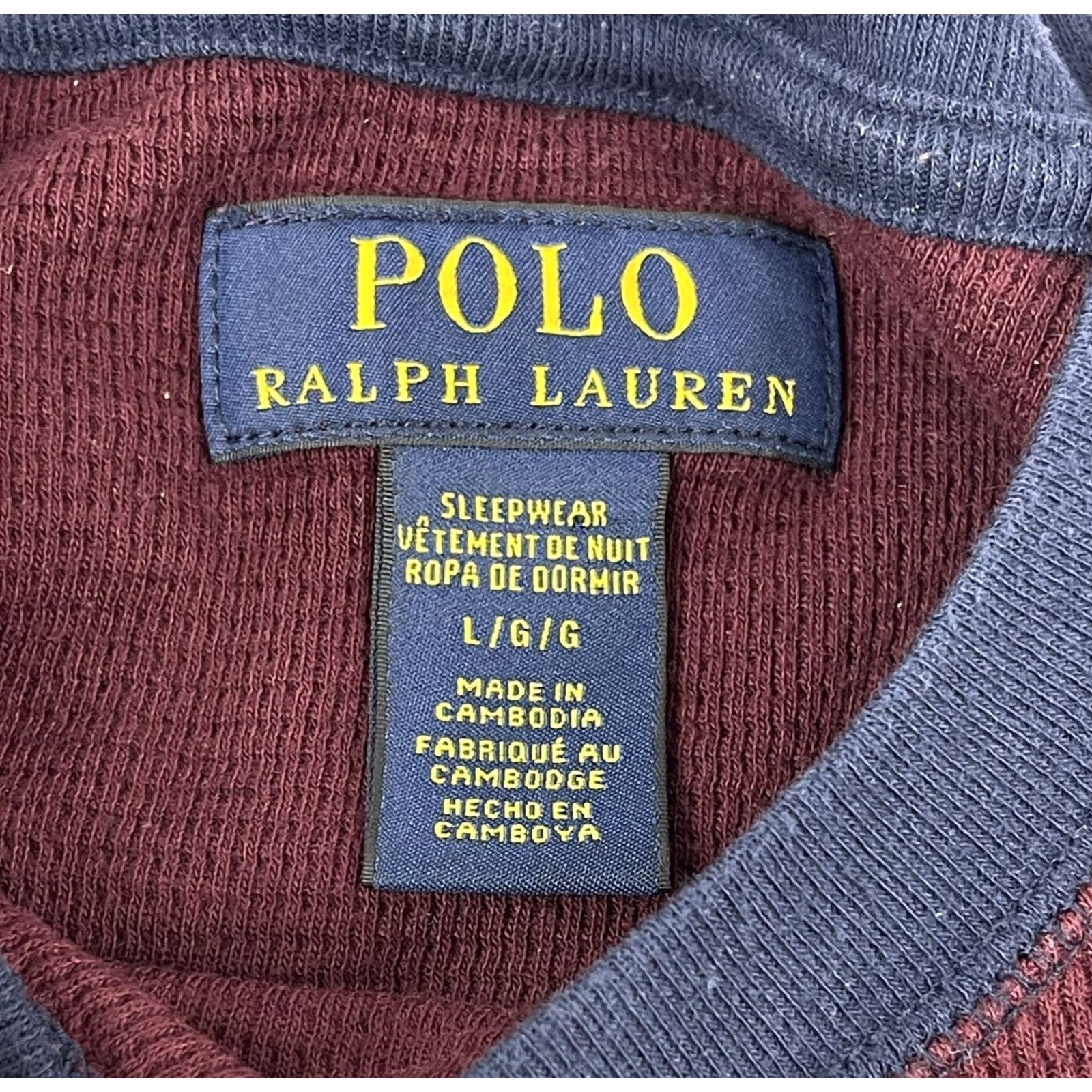 Polo Ralph Lauren Polo Ralph Lauren Sleepshirt L Red 100% Cotton Long Sleeve Knit Pullover Men Bed Night Classic Pattern Solid Size US L / EU 52-54 / 3 - 2 Thumbnail