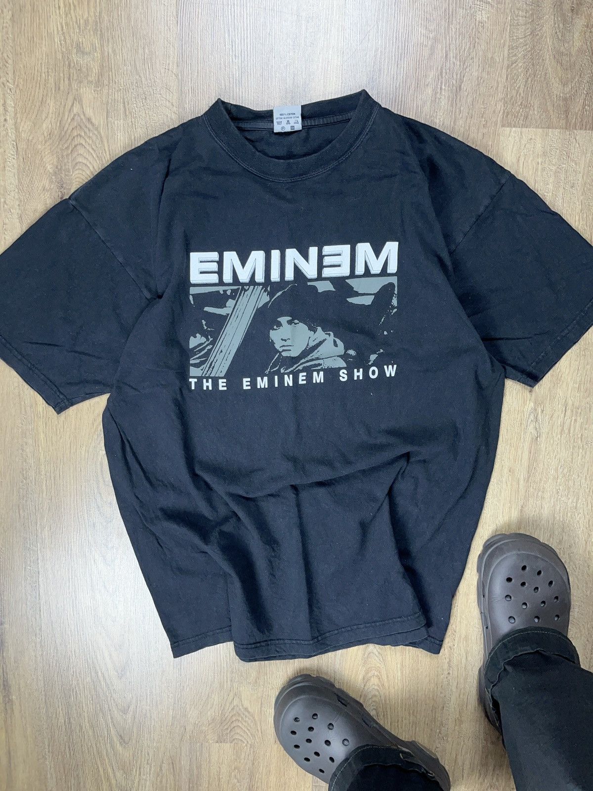 image of 2003 Vintage The Eminem Show Europe Tour T-Shirt Y2K in Black, Men's (Size XL)