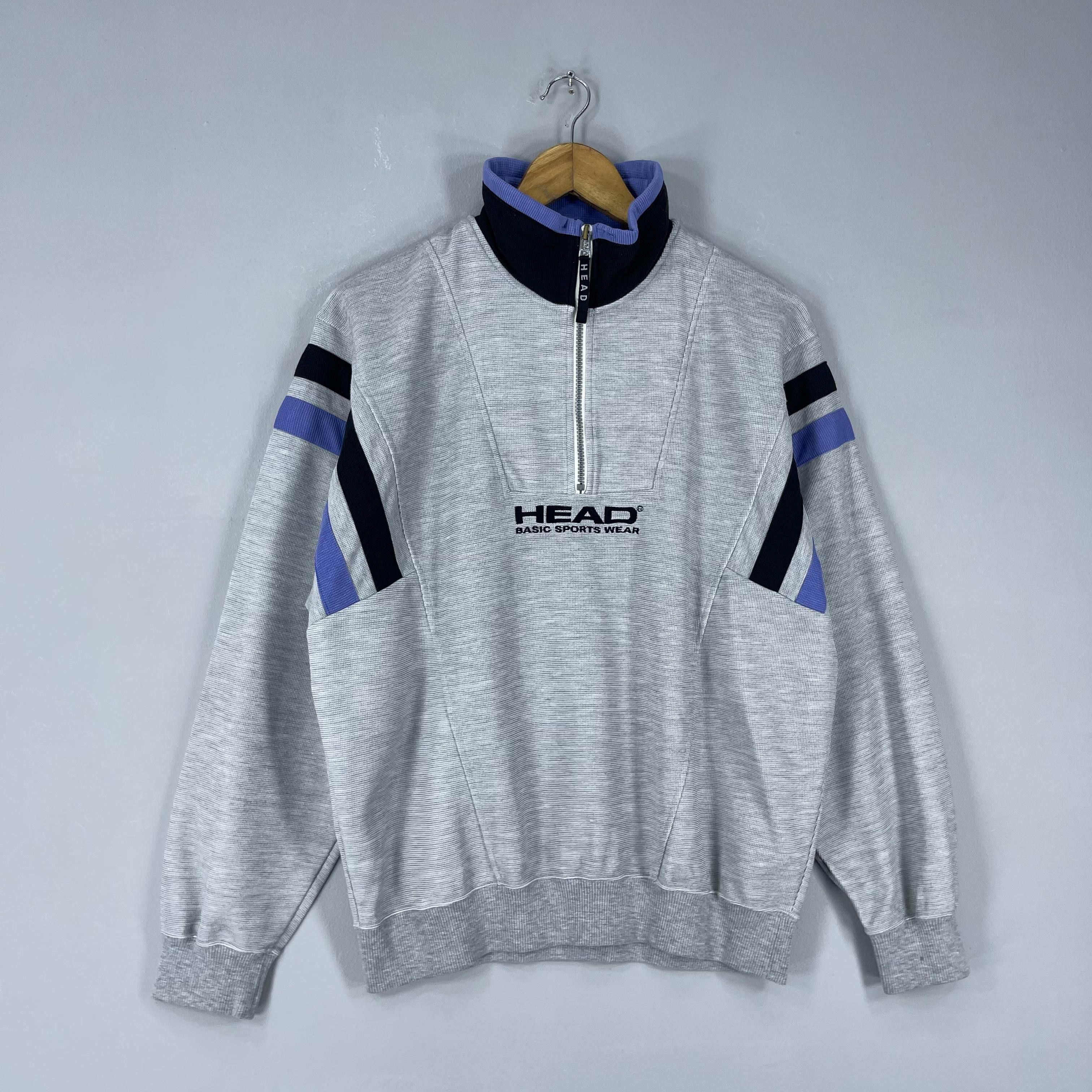 Vintage Vintage HEAD Spell Out Embroidery Half Zipper Sweatshirt Size US M / EU 48-50 / 2 - 3 Thumbnail
