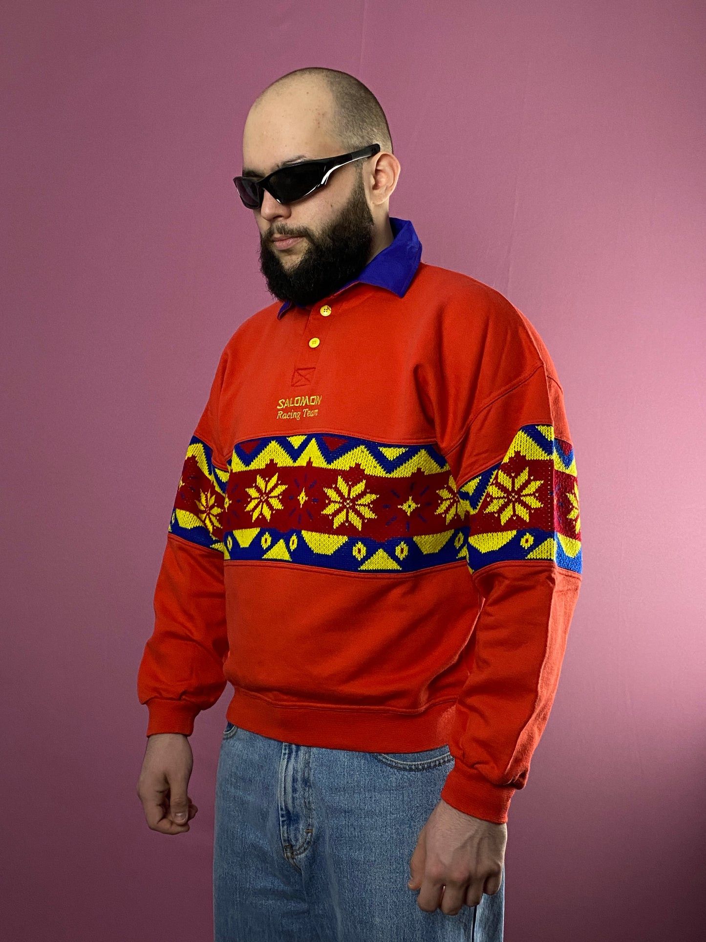 Designer × Vintage 90s Ituit Vintage Men's Quarter Button Sweater - M Size US M / EU 48-50 / 2 - 1 Thumbnail