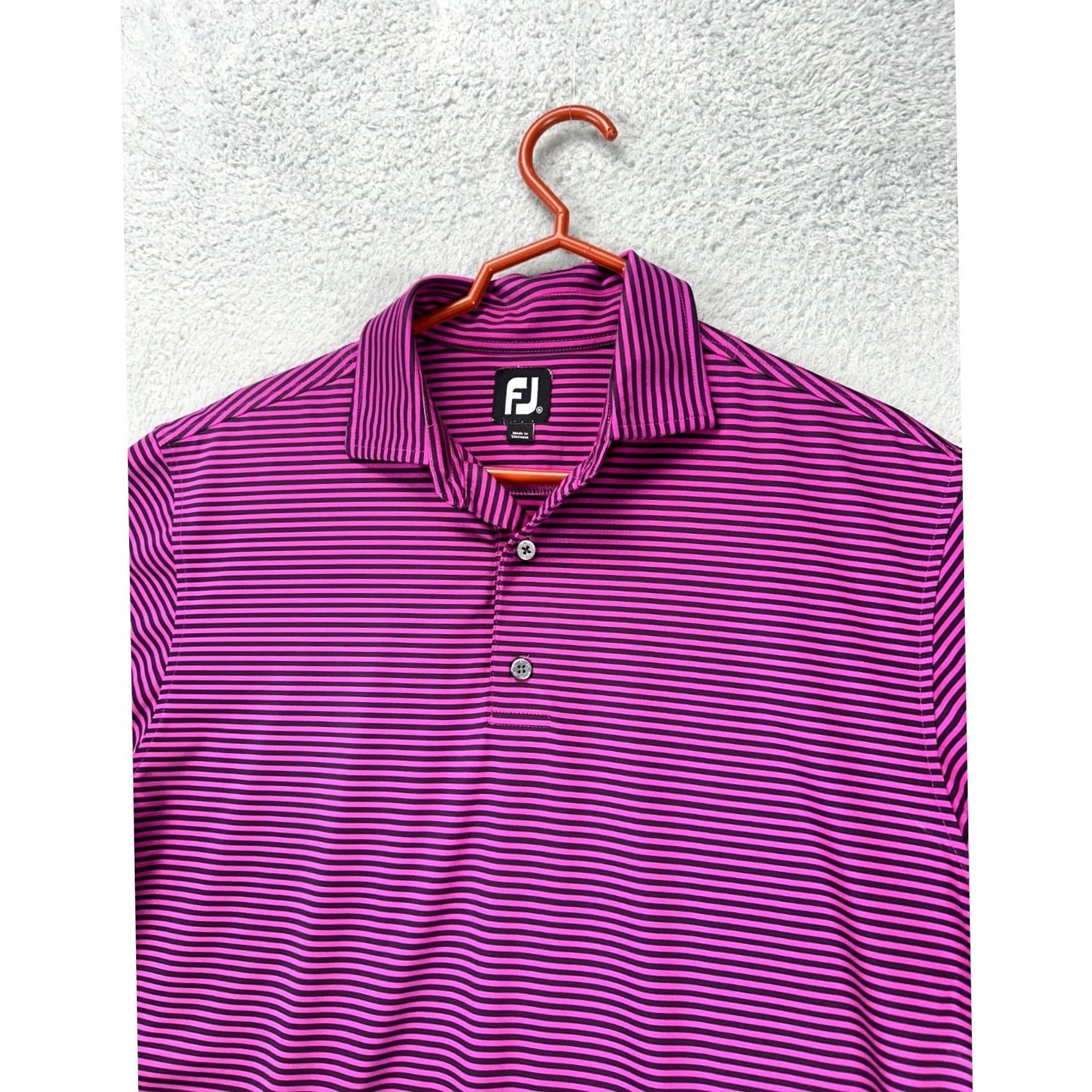Footjoy FootJoy Polo Shirt Mens M Purple Striped ProDry Stretch Golf Rugby Short Sleeve Casual Outdoor Shirt Size US M / EU 48-50 / 2 - 6 Thumbnail