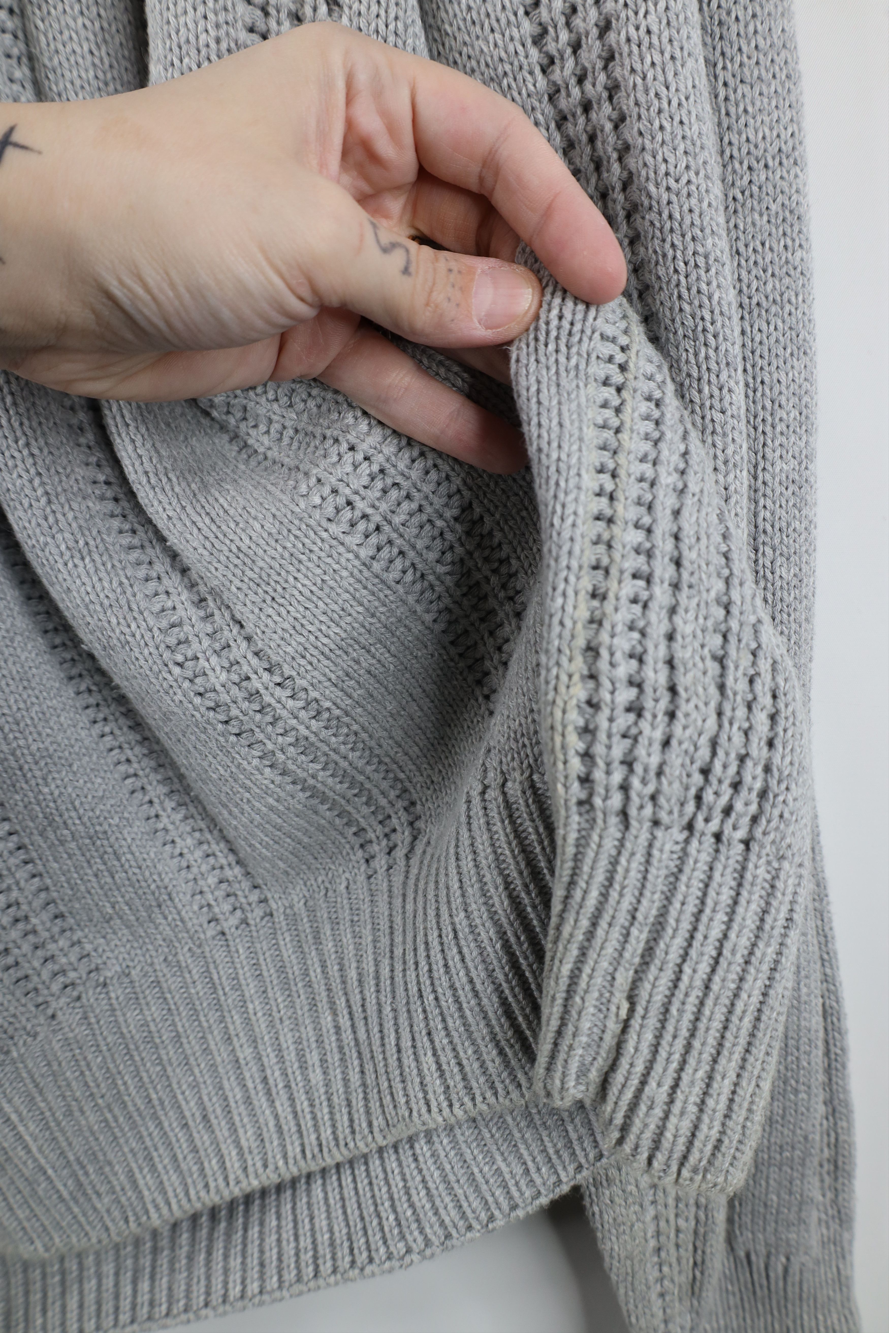 Vintage Vintage 90s Streetwear Blank Cotton Ribbed Knit Sweater Size US M / EU 48-50 / 2 - 12 Thumbnail