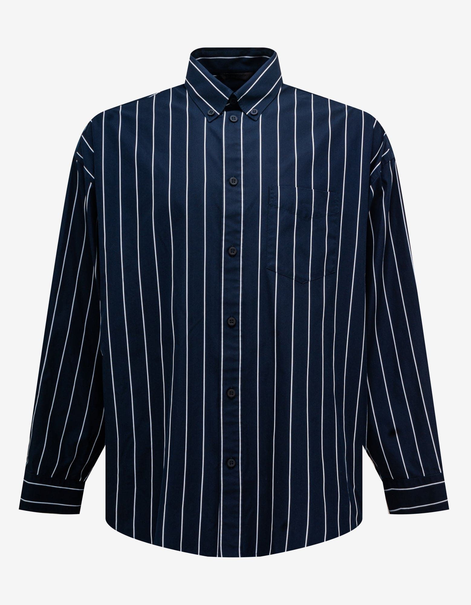 image of Balenciaga Blue Stripe Oversized Shirt, Men's (Size Small)