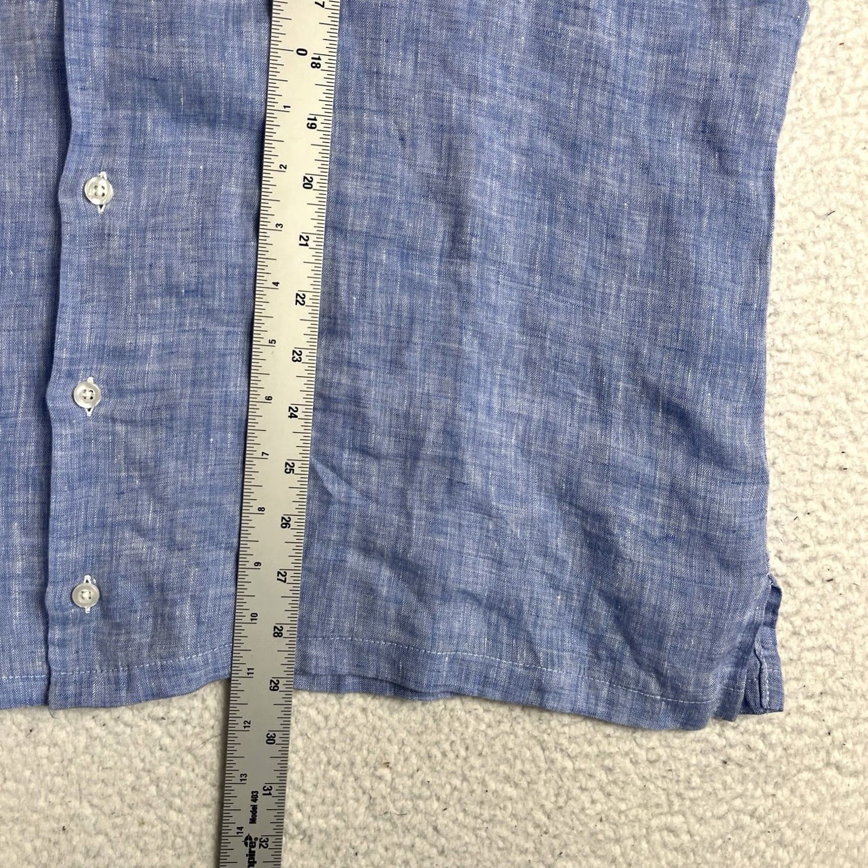 Proper Cloth Proper Cloth Button Down Shirt Mens XL Blue 100% Linen Size US XL / EU 56 / 4 - 5 Thumbnail