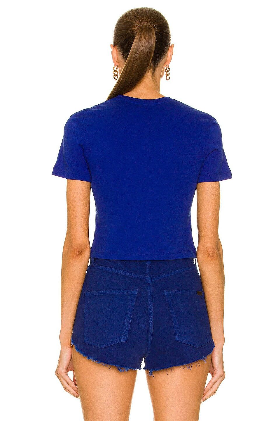 Saint Laurent Paris o1bcso1str1124 Cassandre Cropped in Blue Size L / US 10 / IT 46 - 4 Thumbnail