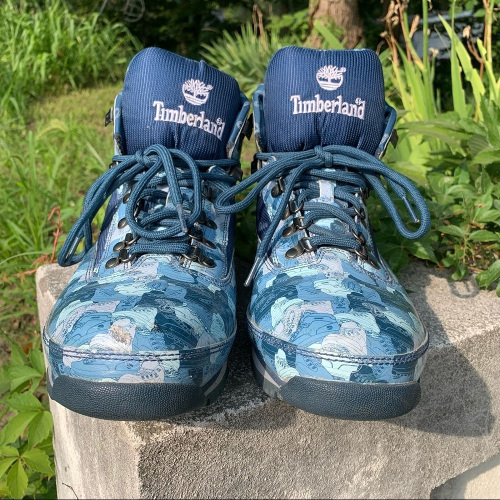 Timberland Timberland Euro blue camo boot pattern hiking boots 13M Size US 13 / EU 46 - 6 Thumbnail