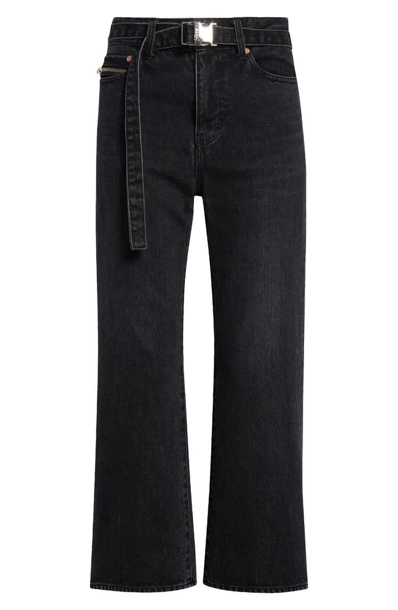 Sacai Boot Cut Washed Black Denim Pants