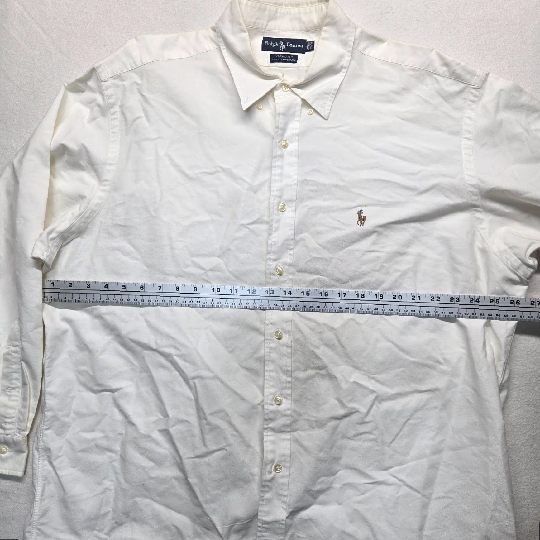 Ralph Lauren Vintage Ralph Lauren Men’s White Cotton Button-Down Shirt 17.5 Long Sleeve Golf Clothing Size US XL / EU 56 / 4 - 4 Thumbnail