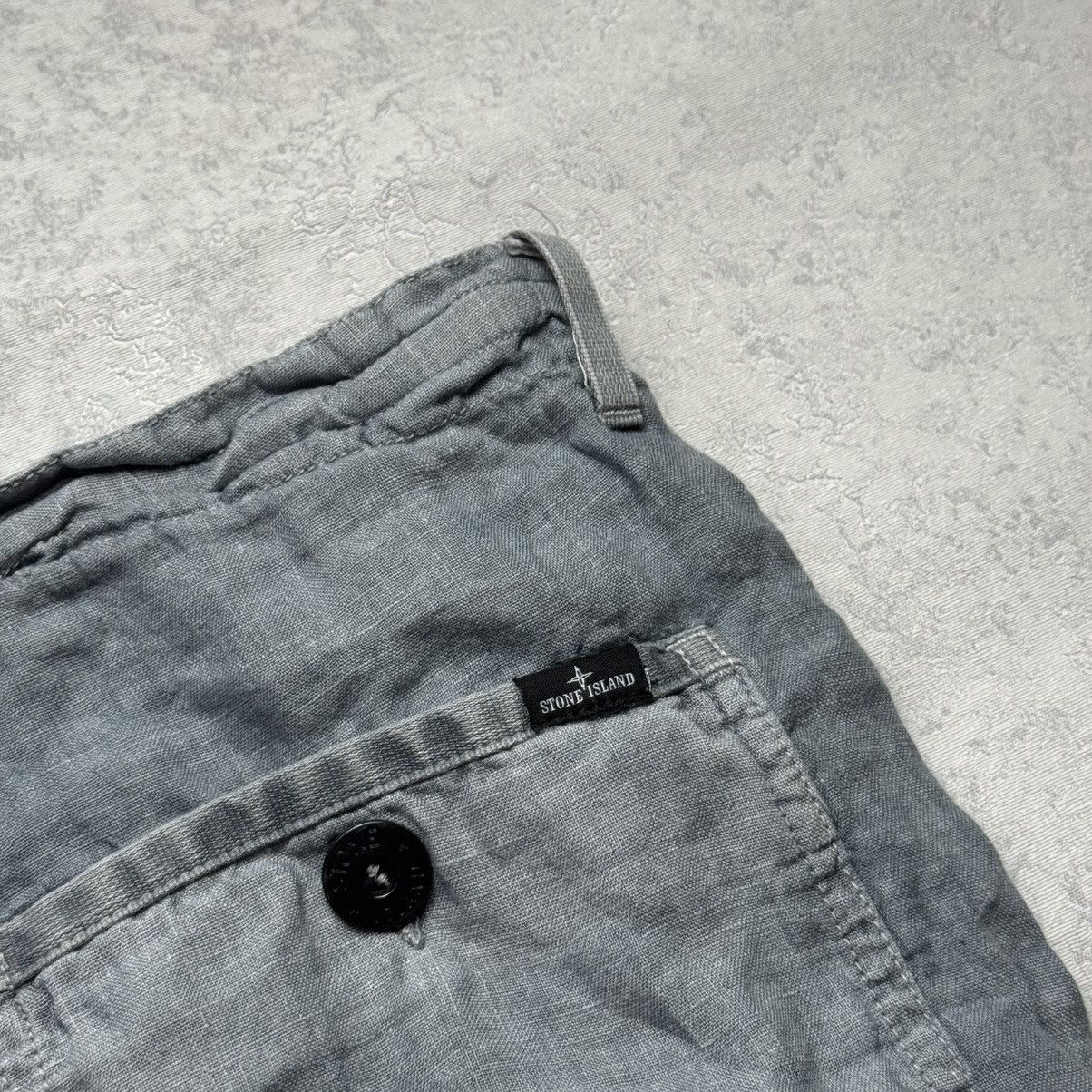 Stone Island Stone Island Men’s Linen Massimo Osti Light Blue Pants Size US 34 / EU 50 - 16 Thumbnail