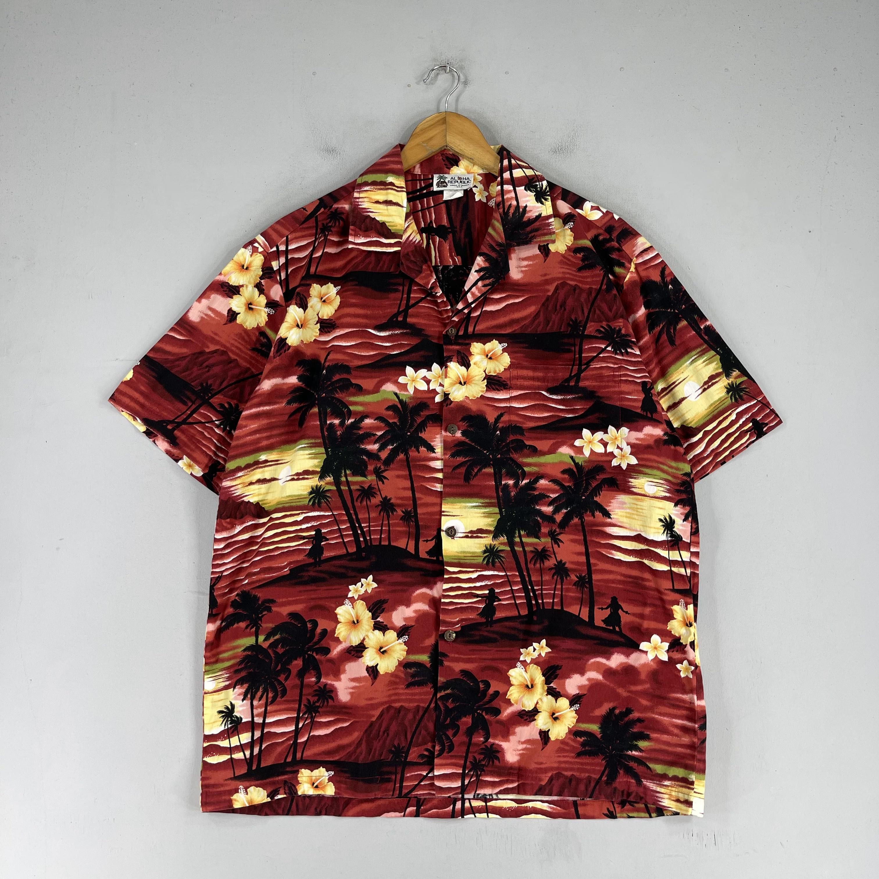 Vintage Vintage 90s Island Beach Aloha Tropical Floral Hawaii Shirt Size US L / EU 52-54 / 3 - 4 Thumbnail