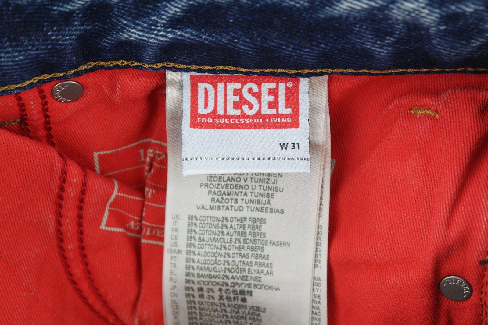 Diesel 1955 09E10 W31/L32 Blue Regular Straight Distress 85394 Size US 31 - 12 Thumbnail