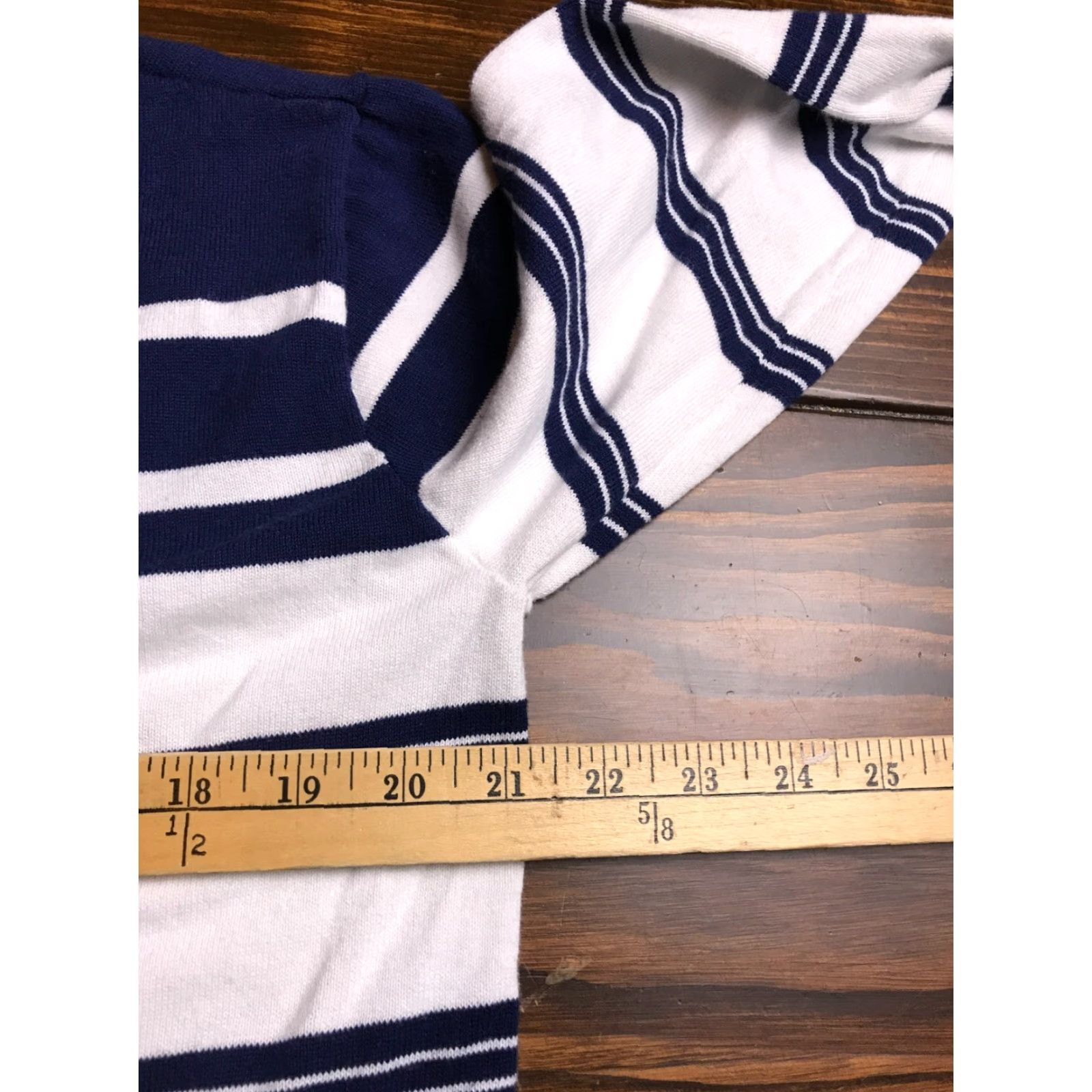 Lands' End Lands' End Sweater Womens Size Medium 10-12 Navy Blue White Striped Pullover Size M / US 6-8 / IT 42-44 - 3 Thumbnail