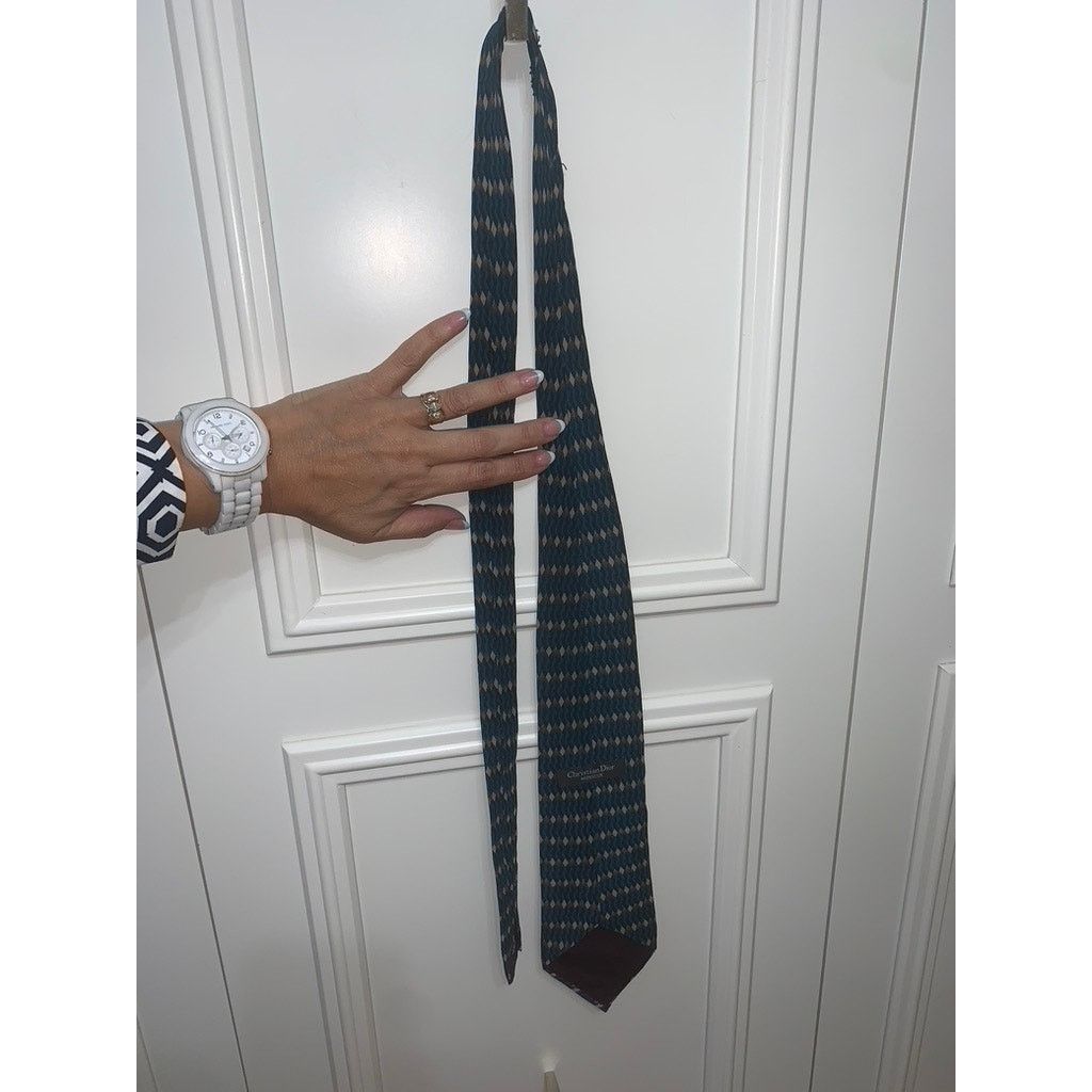 Christian Dior Monsieur Christian Dior Monsieur Men's Geometric Silk Tie Multicolor Size ONE SIZE - 4 Thumbnail