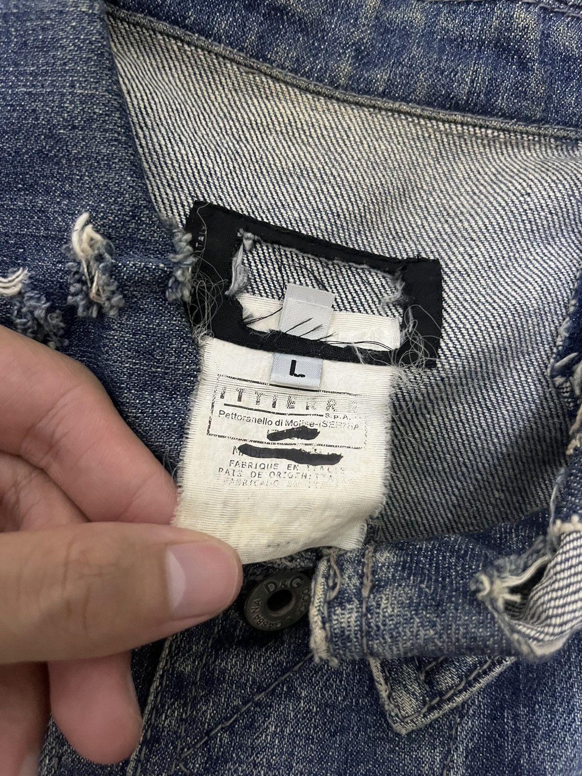 Dolce & Gabbana AW04 Dolce&Gabbana Reconstructed Denim Jacket Size US L / EU 52-54 / 3 - 5 Thumbnail