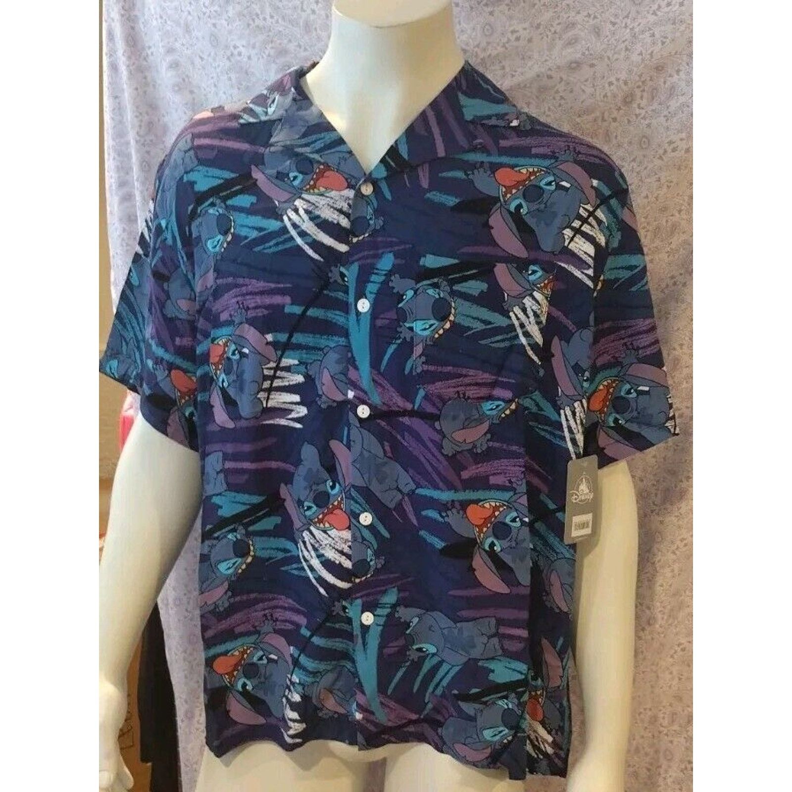 Disney Disneys "Stitch" Woven Camp Shirt Adults -Lilo & Stitch XXL Size US XXL / EU 58 / 5 - 2 Thumbnail
