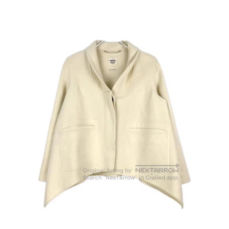 Hermes Off-White Cashmere Coat