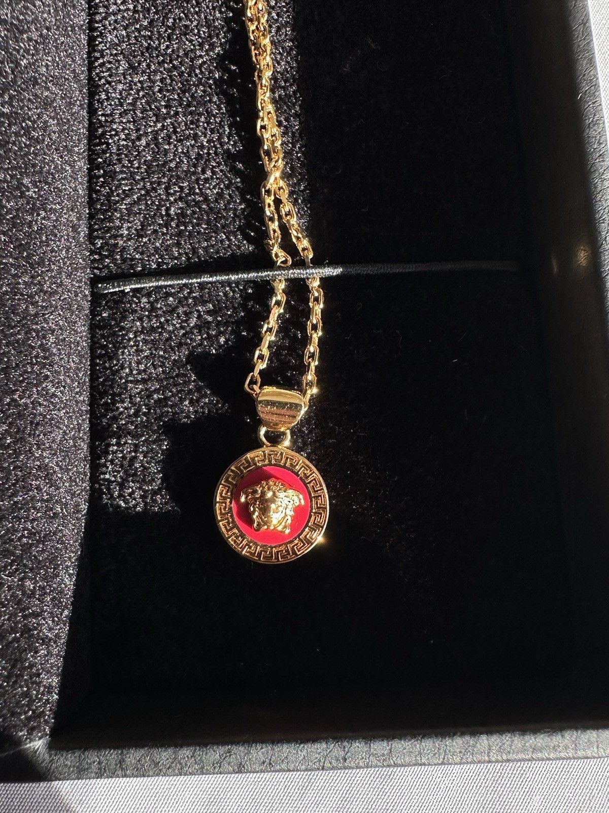 Versace Versace Gold Necklace With Gold And Red Pendant Size ONE SIZE - 2 Thumbnail