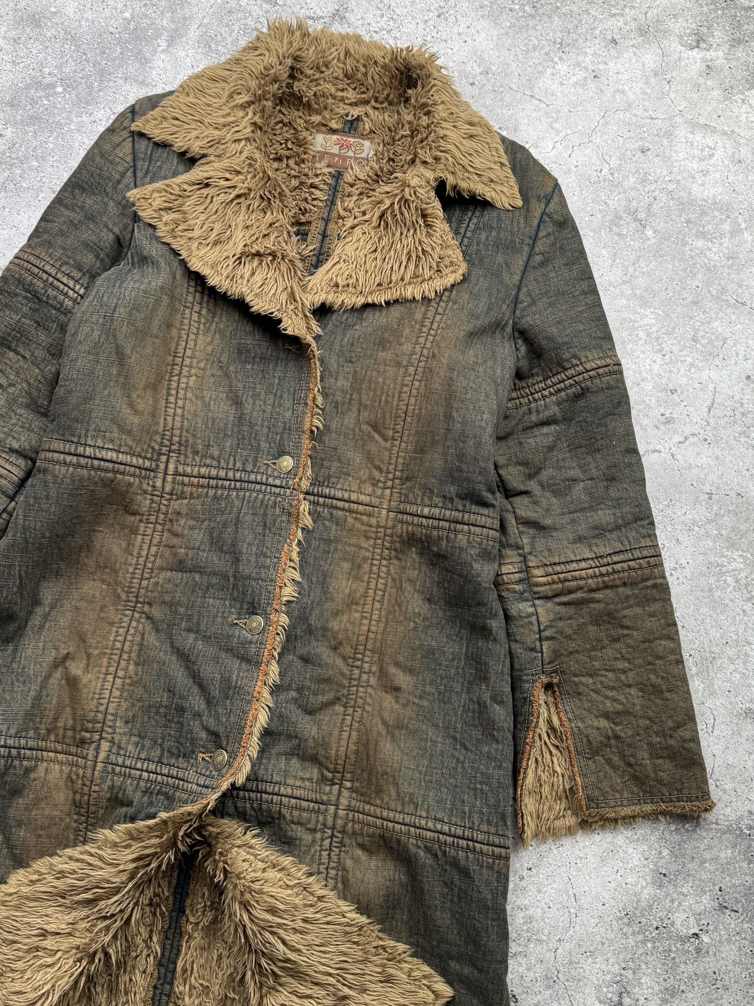 Hysteric Glamour Vintage Faded With Faux Fur Denim Coat C641(V37) Size M / US 6-8 / IT 42-44 - 3 Thumbnail