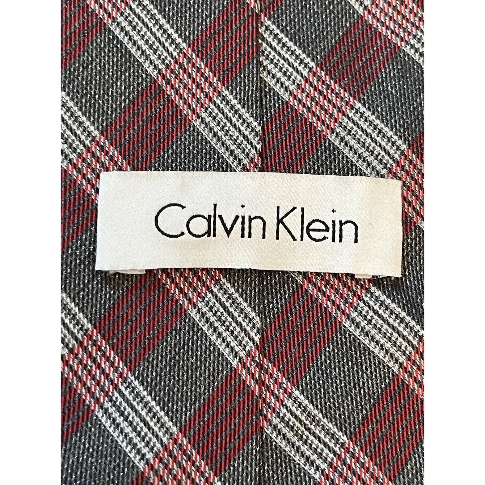 Calvin Klein Calvin Klein Red Gray 56% Silk 39% Viscose 5% Nylon China Size ONE SIZE - 8 Thumbnail