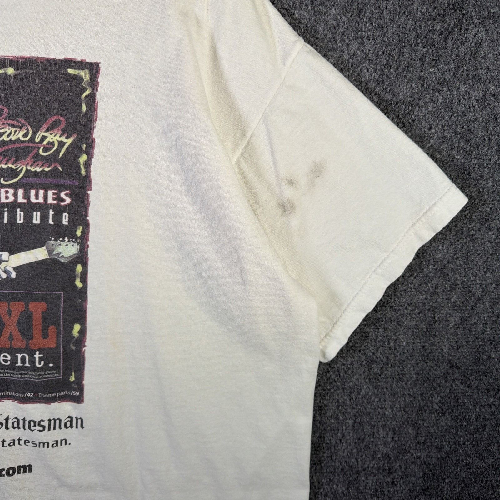 Band Tees Vintage Stevie Ray Vaughan Shirt Mens XL White 90s Guitar Size US XL / EU 56 / 4 - 5 Thumbnail