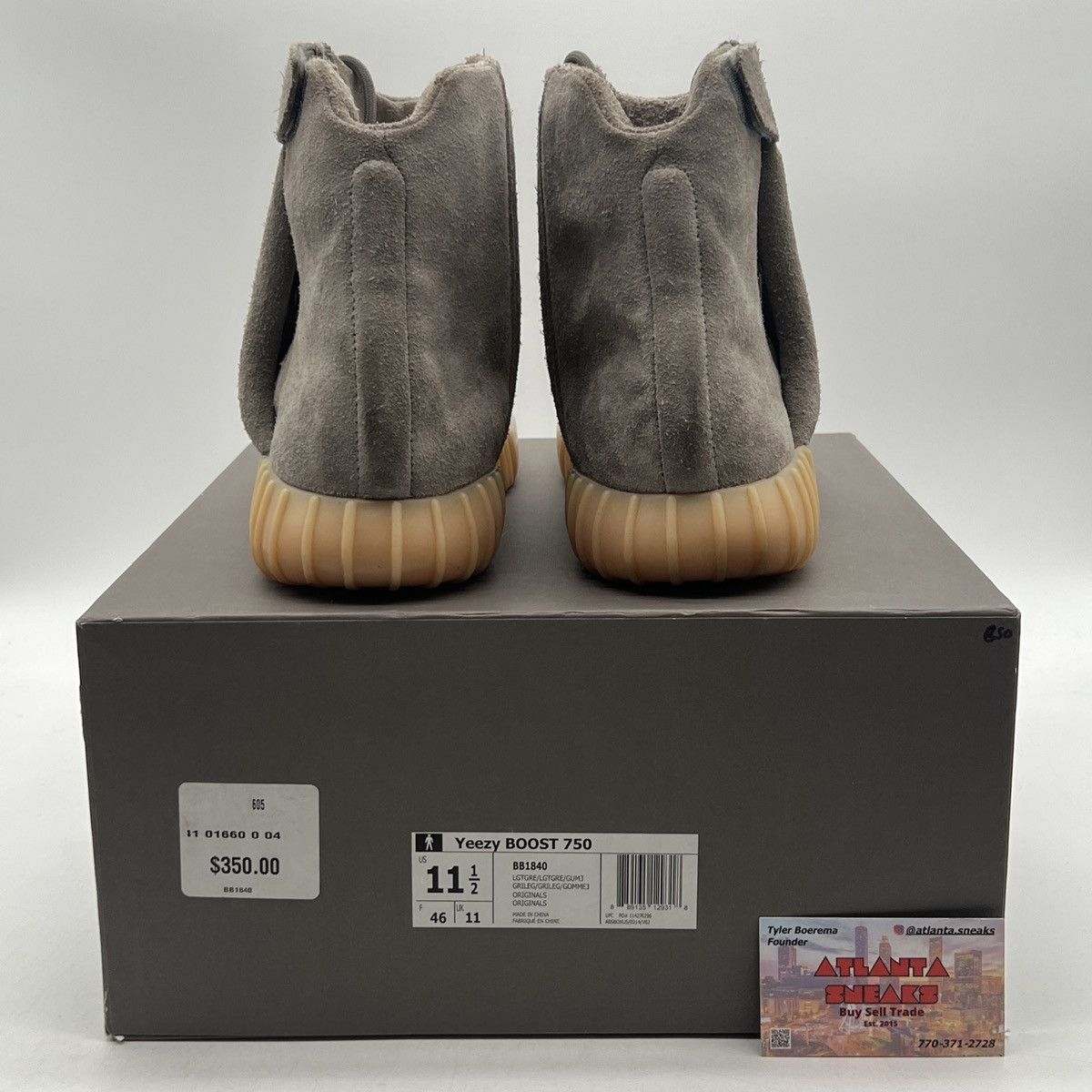 Adidas Yeezy boost 750 grey gum Size US 11.5 / EU 44-45 - 3 Thumbnail