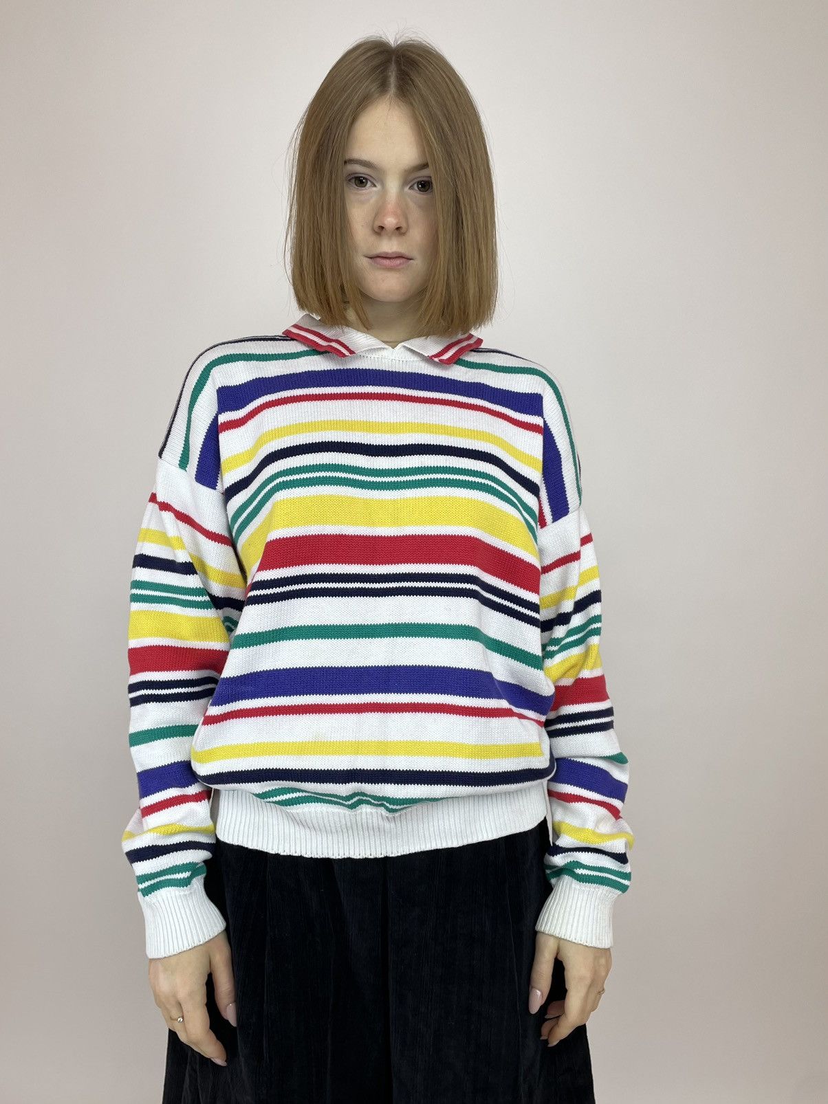 Japanese Brand × Vintage Talbots PETITES Vintage Knit Cotton Polo shirt Long sleeve Size L / US 10 / IT 46 - 3 Thumbnail