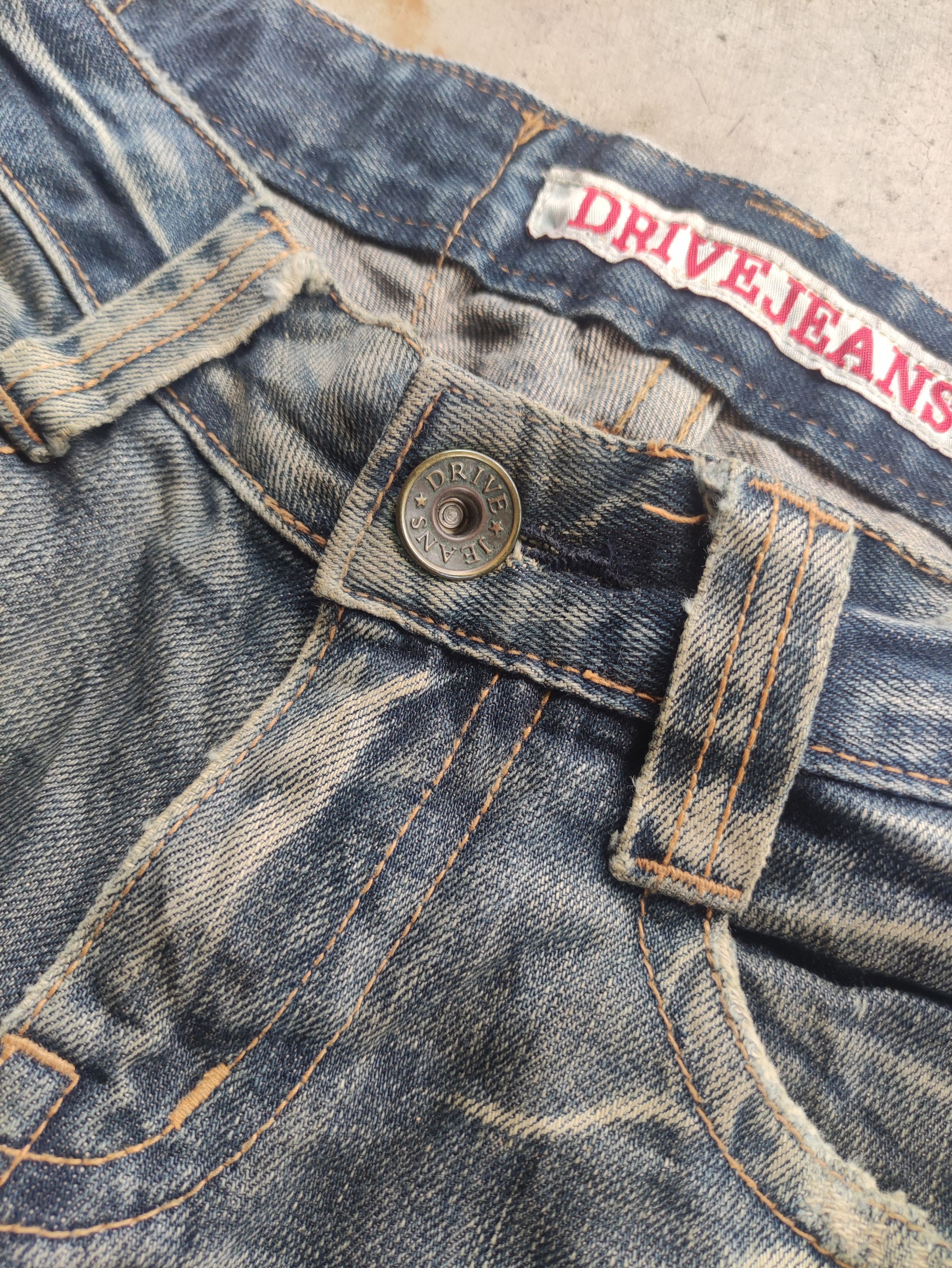 Japanese Brand Vintage DriveJeans Flare Rusty Denim Distressed Faded Pants Size 30" / US 8 / IT 44 - 6 Thumbnail