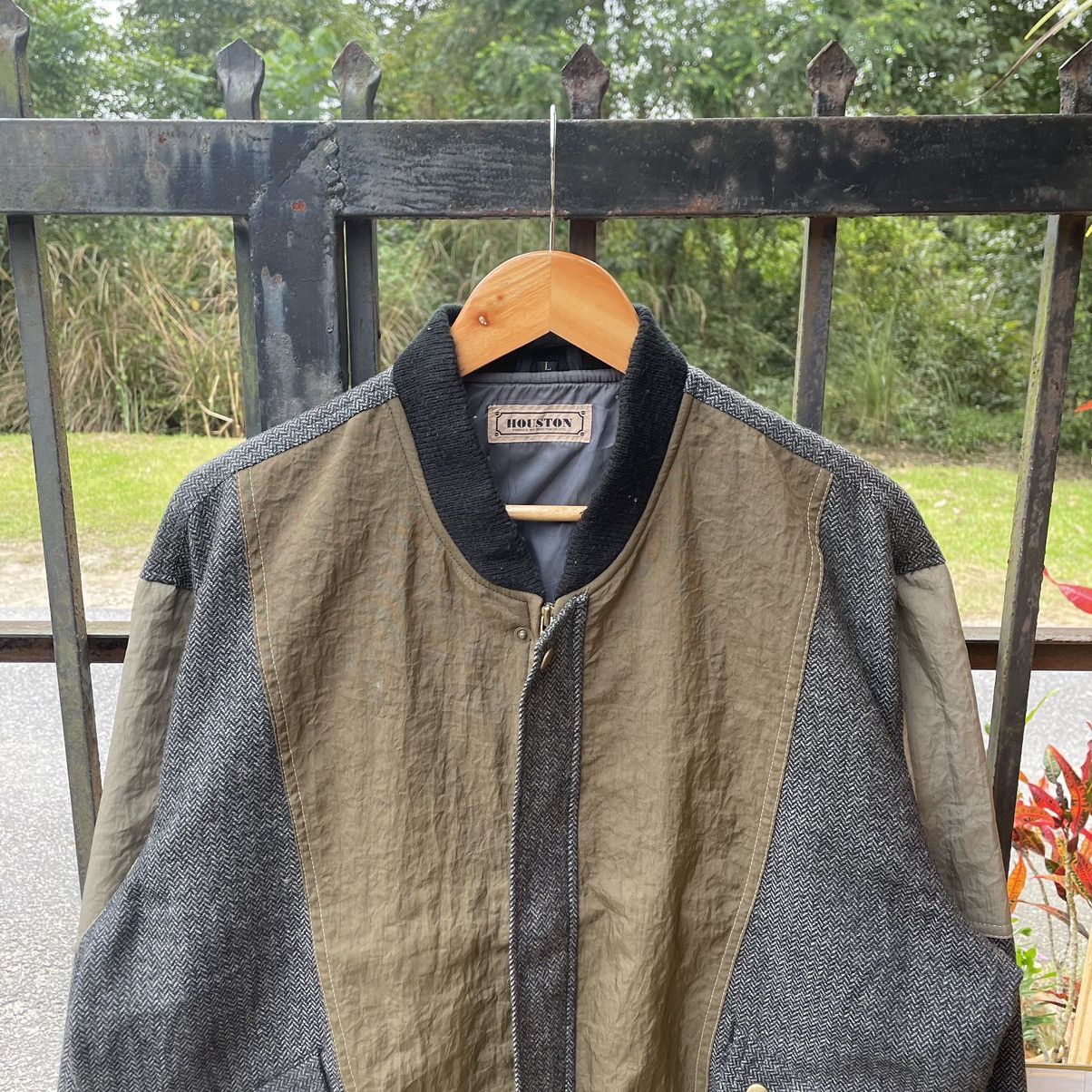 Japanese Brand × Vintage 🔥Houston Patchworks Full Zipper Buttons Wool Bomber Jacket Size US L / EU 52-54 / 3 - 4 Thumbnail