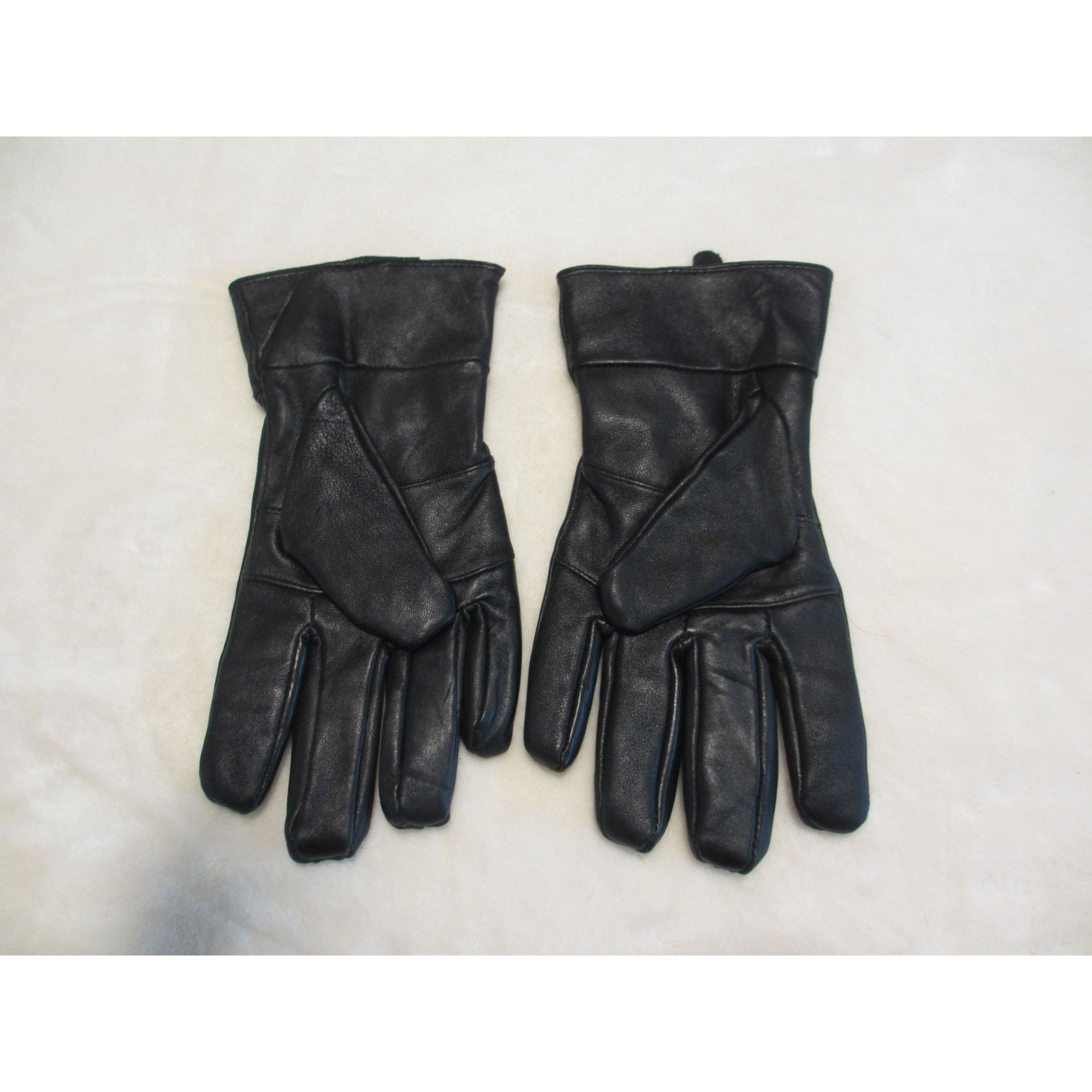 Other MENS BLACK LEATHER GLOVES, 100 WOOL MENS LARGE WITH DEFECTS