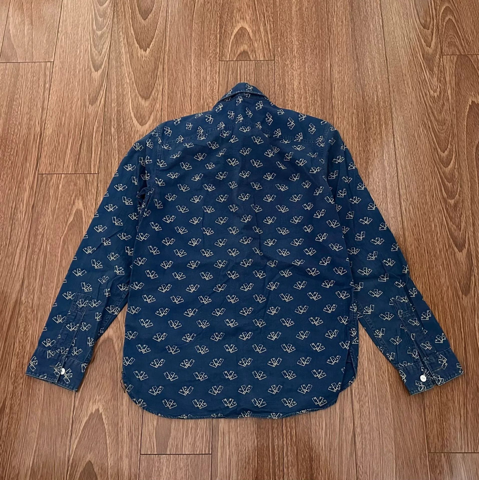 RRL Ralph Lauren RRL Double RL Indigo Washed Print Shirt Size US S / EU 44-46 / 1 - 2 Thumbnail