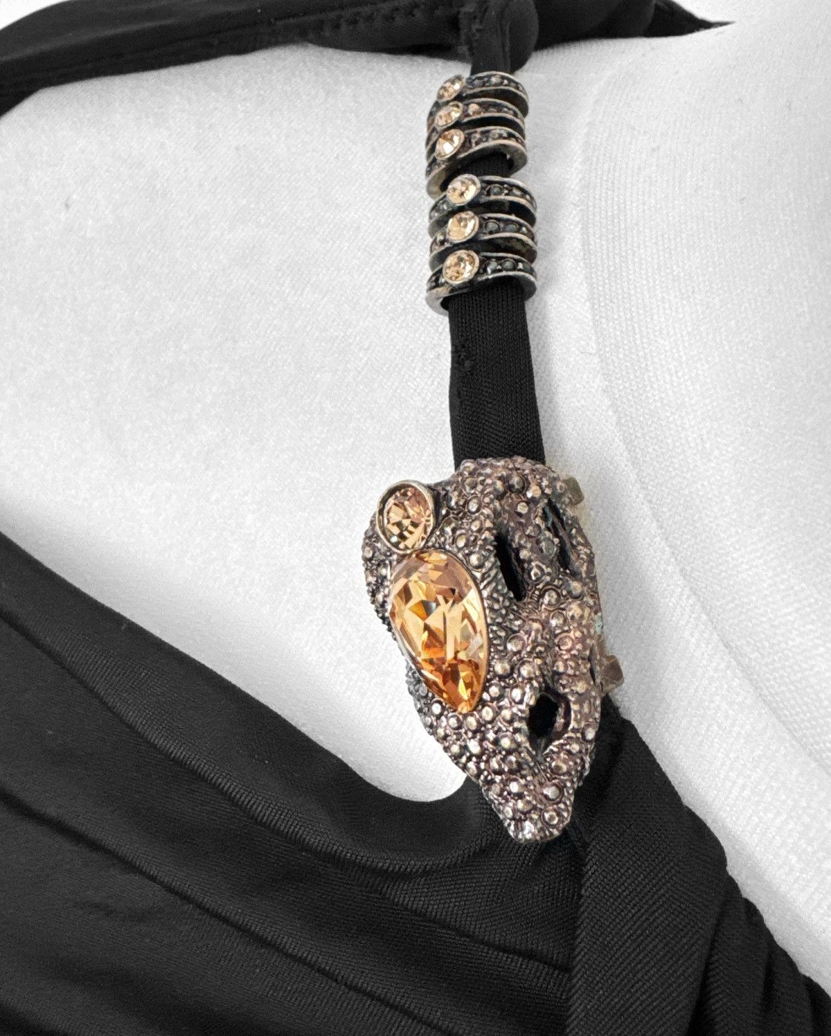 Roberto Cavalli Roberto Cavalli Runway Dress Draped with Reptilian Brooch Size S / US 4 / IT 40 - 11 Thumbnail