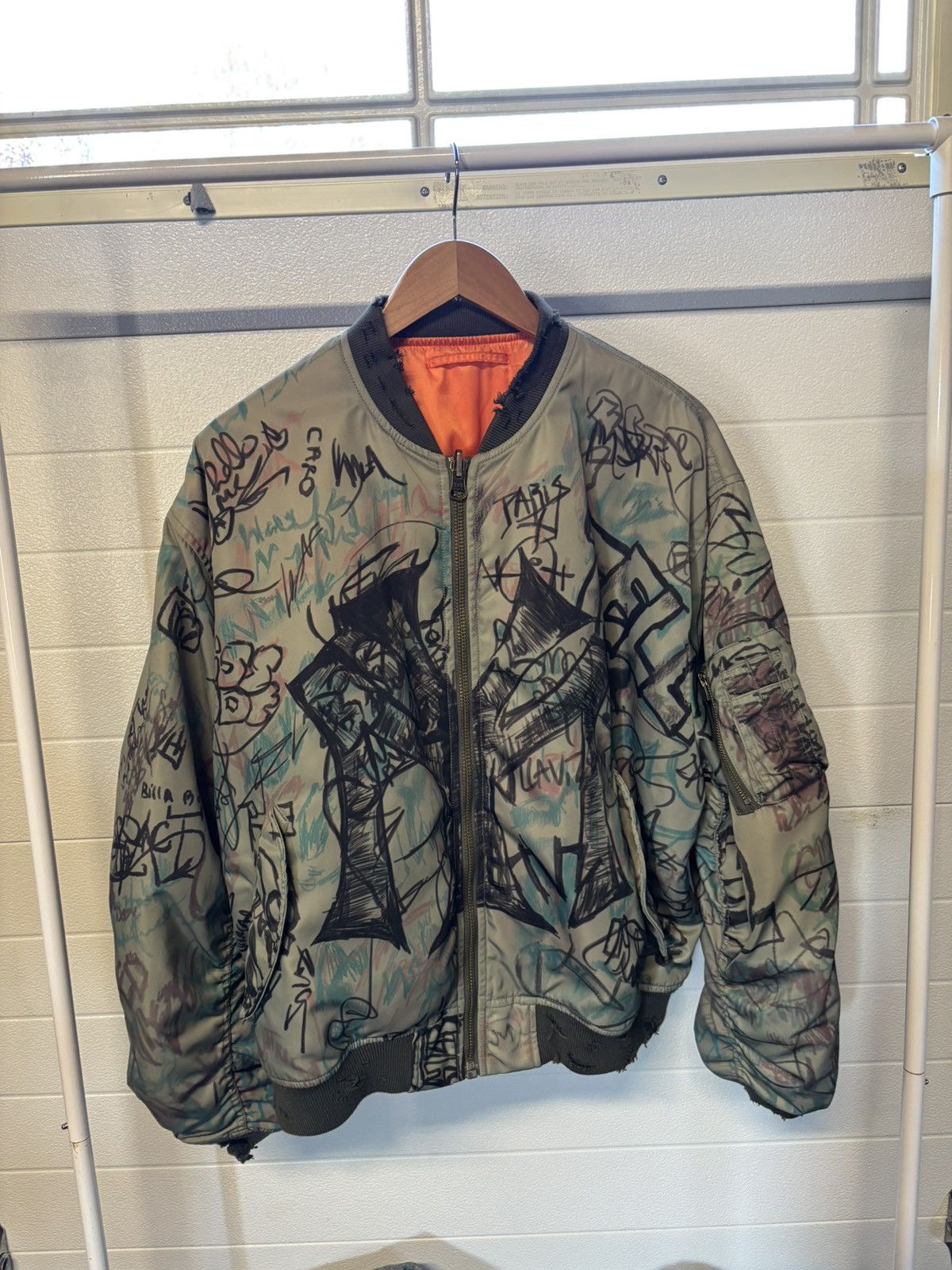 Mowalola Mowalola 25AW GRAFFITI BOMBER JACKET | Grailed