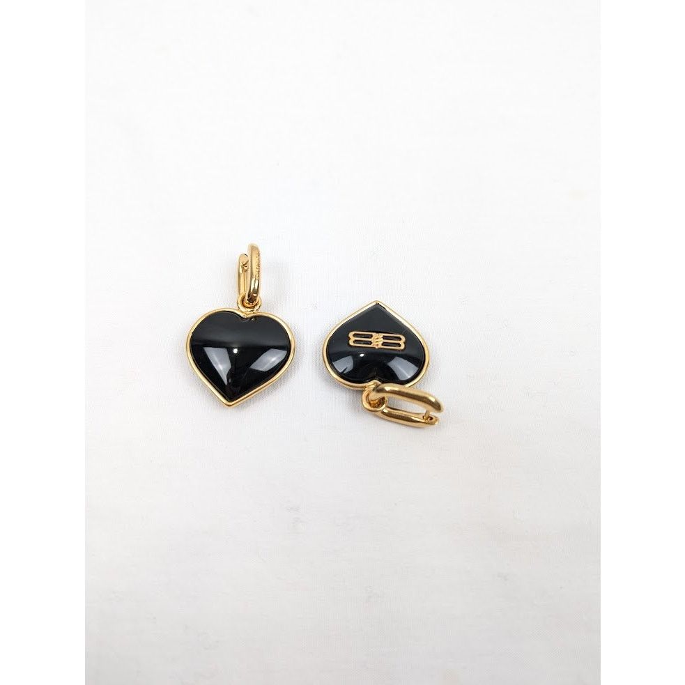 Balenciaga o1rshd1 Q:2 / Size: OS / Heart Earrings In Black Size ONE SIZE - 5 Thumbnail