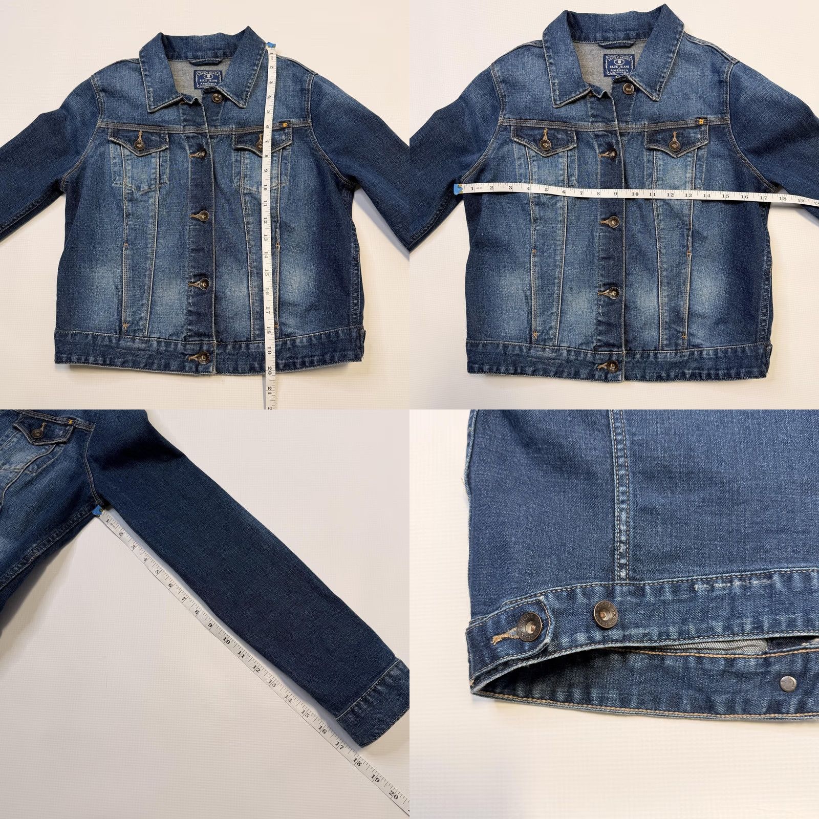 Lucky Brand Lucky Brand Pixie Denim Jacket Womens Medium Blue Jean Button Front Pockets Size 32" / US 10 / IT 46 - 8 Thumbnail