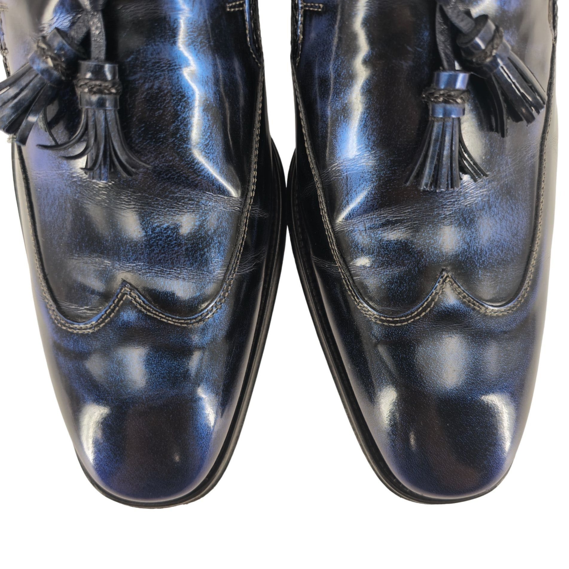 Mezlan Mezlan Custom Marbleized Blue Leather Dress Shoe 8.5 Wingtip Size US 8.5 / EU 41-42 - 16 Thumbnail