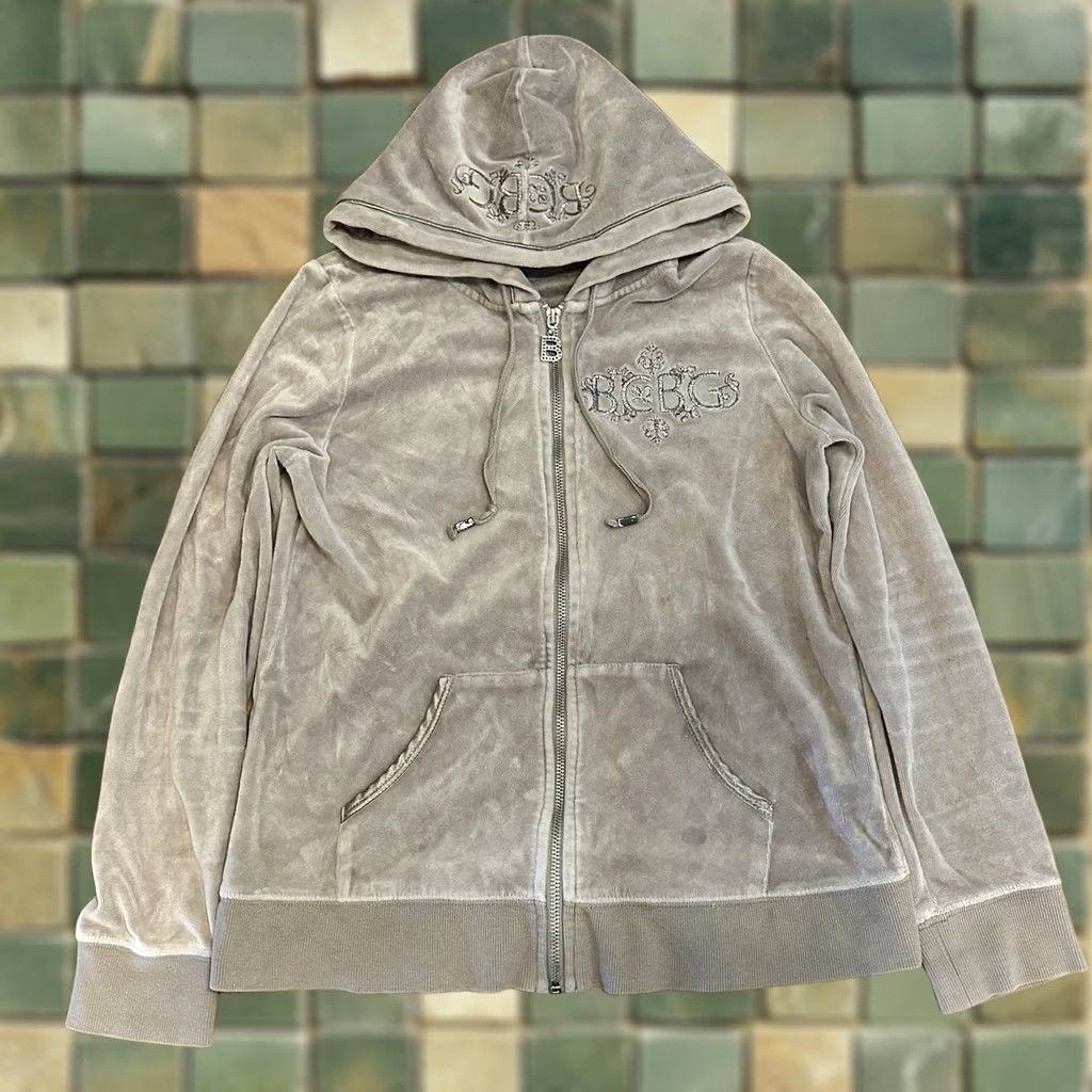 Bcbgmaxazria Vintage BCBG Y2K Embroidered Full Zip Hoodie Sweatshirt Large Size L / US 10 / IT 46 - 1 Thumbnail