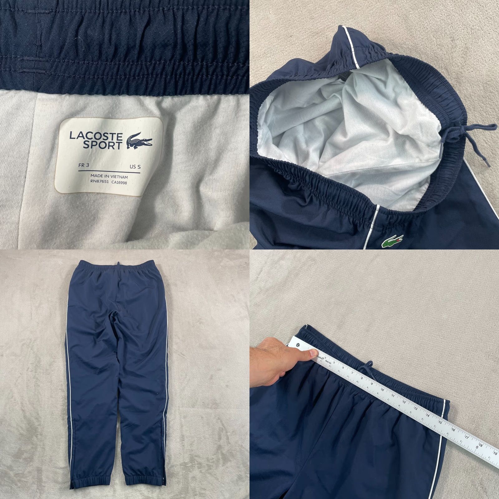 Lacoste Lacoste Tracksuit Mens Small Navy Blue 2 Piece Jacket Pants Zip Collared Logo Activewear Performance Size US 29 - 9 Thumbnail