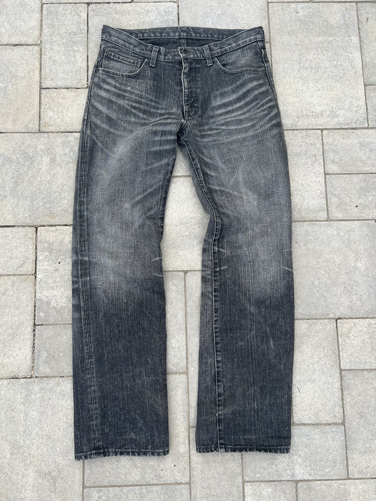 Number (N)ine AW04 Give Peace a Chance patch jeans