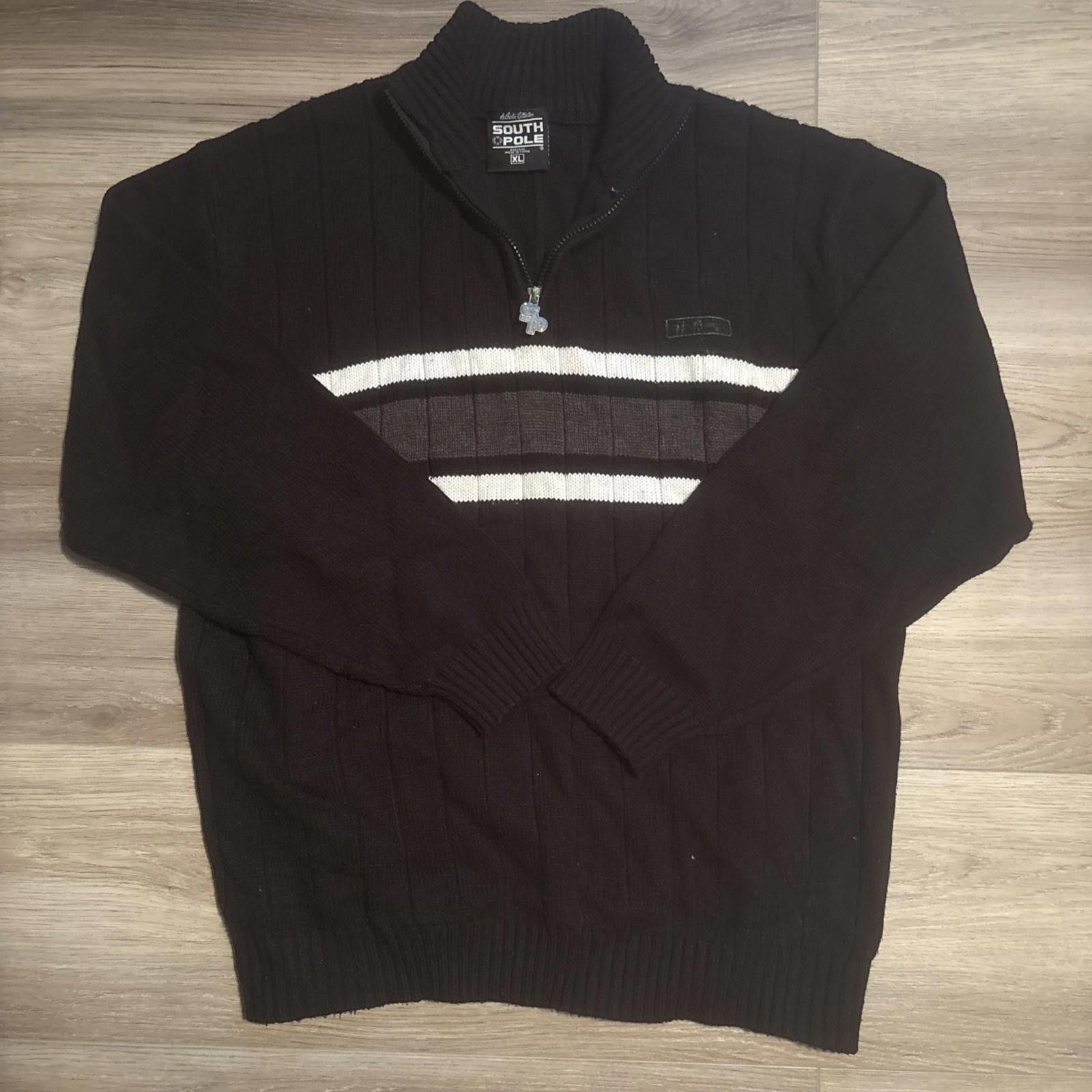 Southpole South Pole Shirt Mens Quarter Zip High Neck Sweater Black XL Size US XL / EU 56 / 4 - 1 Thumbnail