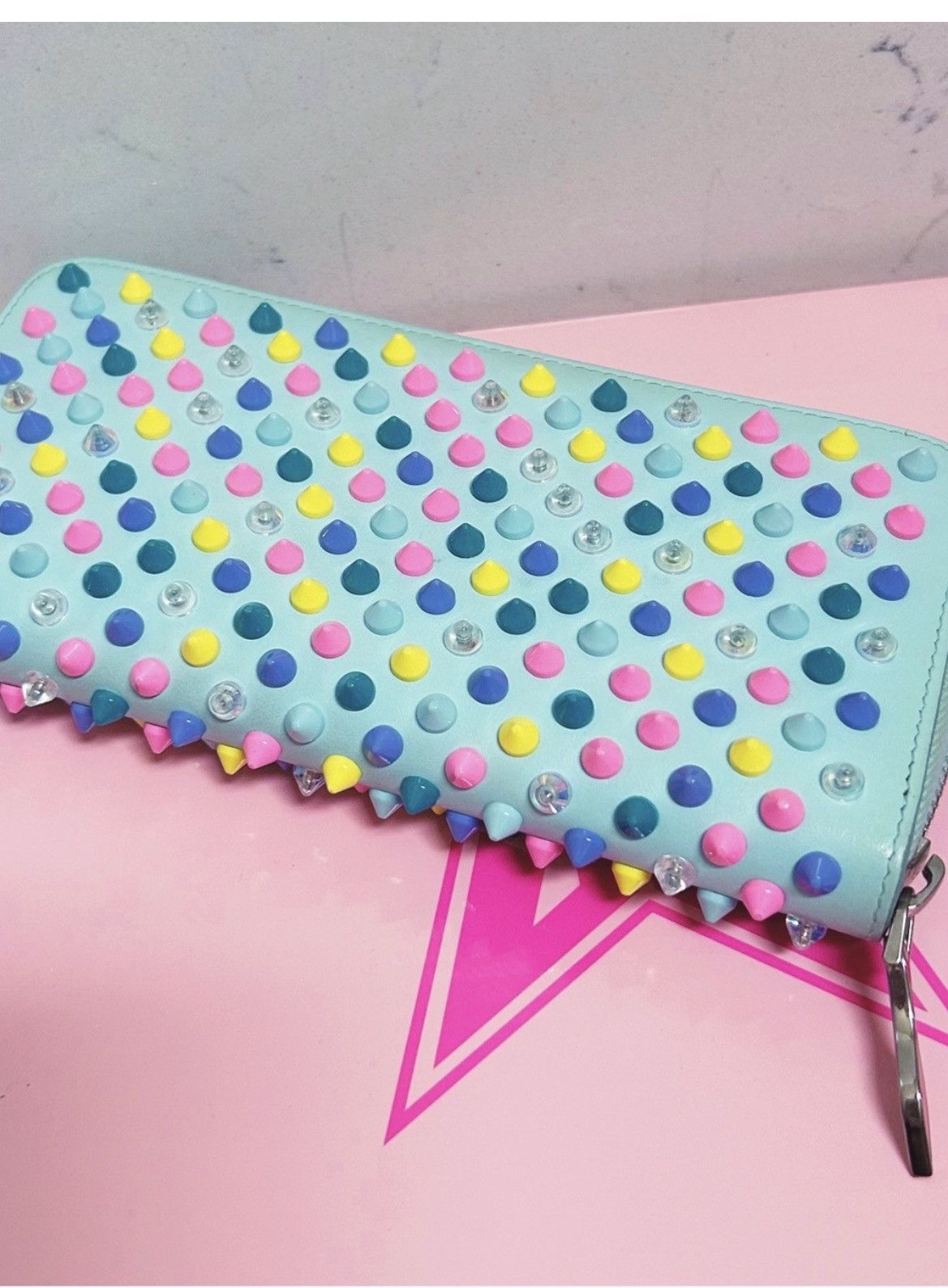 Christian Louboutin Authentic Christian Louboutin Panettone Spiked Pastel Wallet Size ONE SIZE - 1 Thumbnail