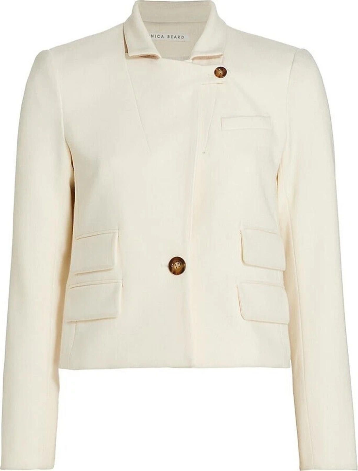 Veronica Beard Veronica Beard Boon Ecru Ivory Blazer Jacket Size 4 Crepe Size S / US 4 / IT 40 - 4 Thumbnail