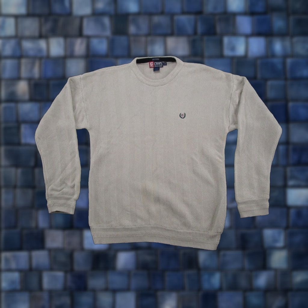 Chaps VTG 90s Ralph Lauren Chaps Knit Sweater Crew Neck Long Sleeve Size L Ivory Cotton Logo Men Pullover Vintage 90s Theme Mens Size US L / EU 52-54 / 3 - 1 Thumbnail