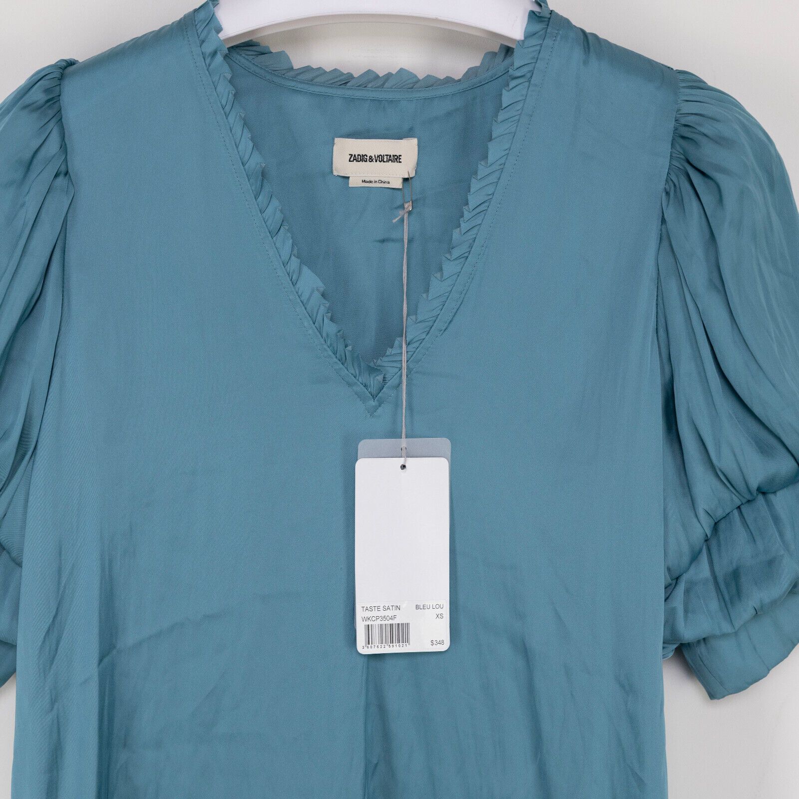 Zadig & Voltaire Zadig & Voltaire Taste V-Neck Satin Top Bleu Loue Size XS Size XS / US 0-2 / IT 36-38 - 5 Thumbnail