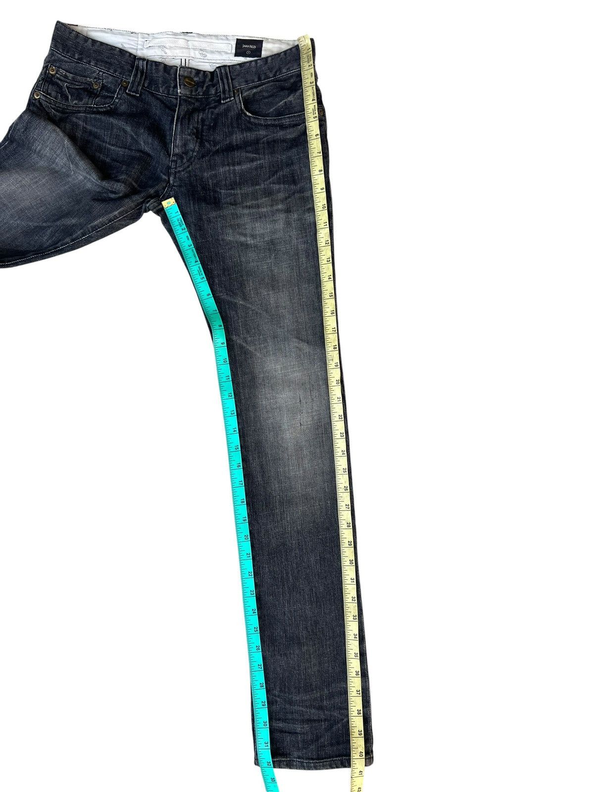 Shellac Jama Rico Japan Faded Distressed Ankle Zipper Denim Jeans Size US 29 - 6 Thumbnail