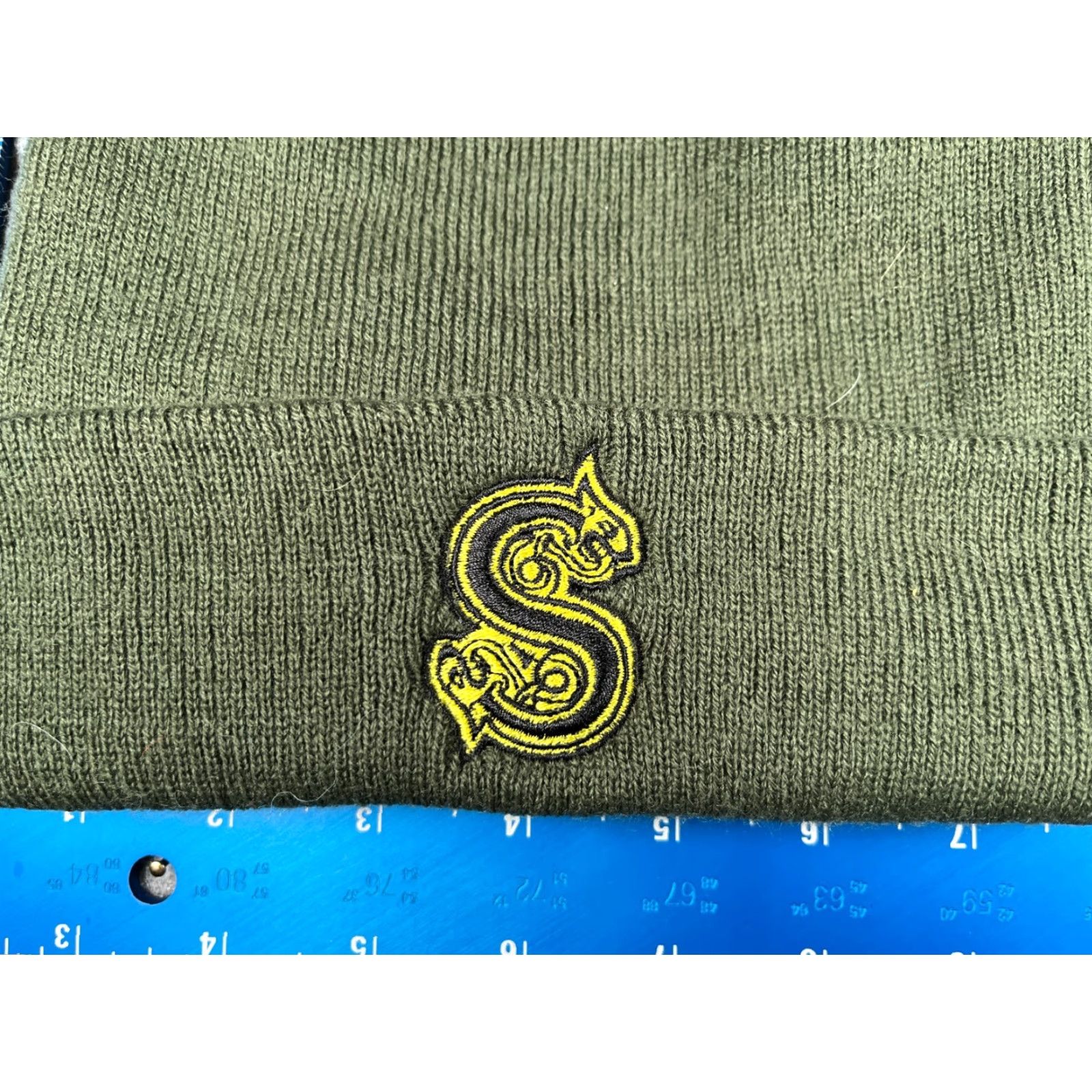 Vintage Beechfield Beanie Toque Adult One Size Green Knit 100% Acrylic S Logo Ski NEW Hat Mens Boys Mens Size ONE SIZE - 2 Thumbnail
